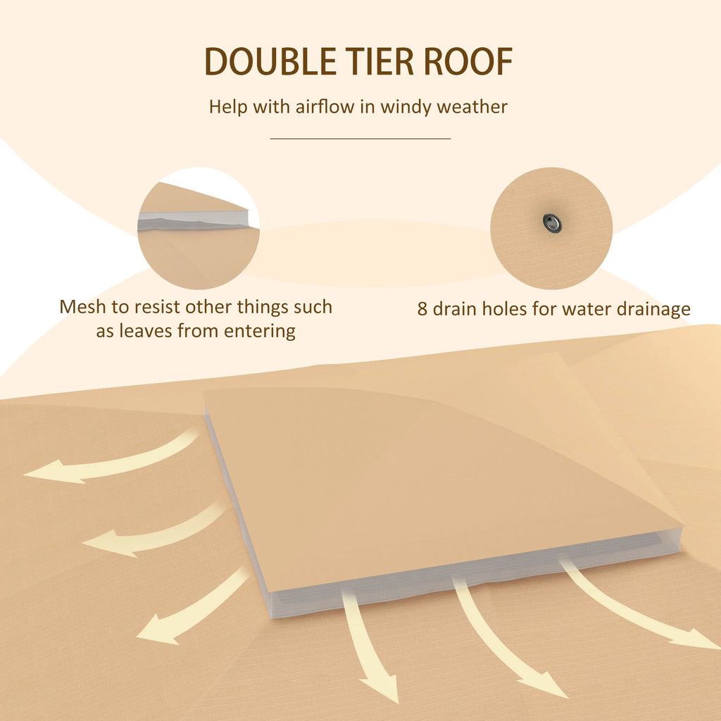 Outsunny Gazebo Canopy Replacement for 10' x 12' Patio Gazebo, Beige