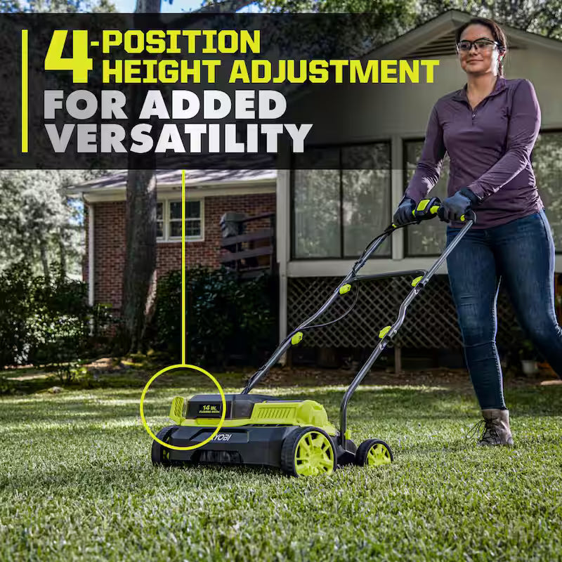 ONE+ HP 18V Brushless 14 in. Cordless Battery Dethatcher/Aerator with (2) 4.0 Ah Batteries and Charger