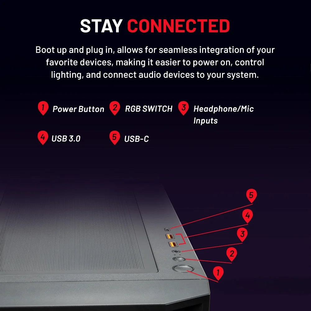 Skytech Rampage Gaming PC, Ryzen 7 7700X, NVIDIA RTX 4070, 2TB SSD, 16GB RAM, Windows 11 Home