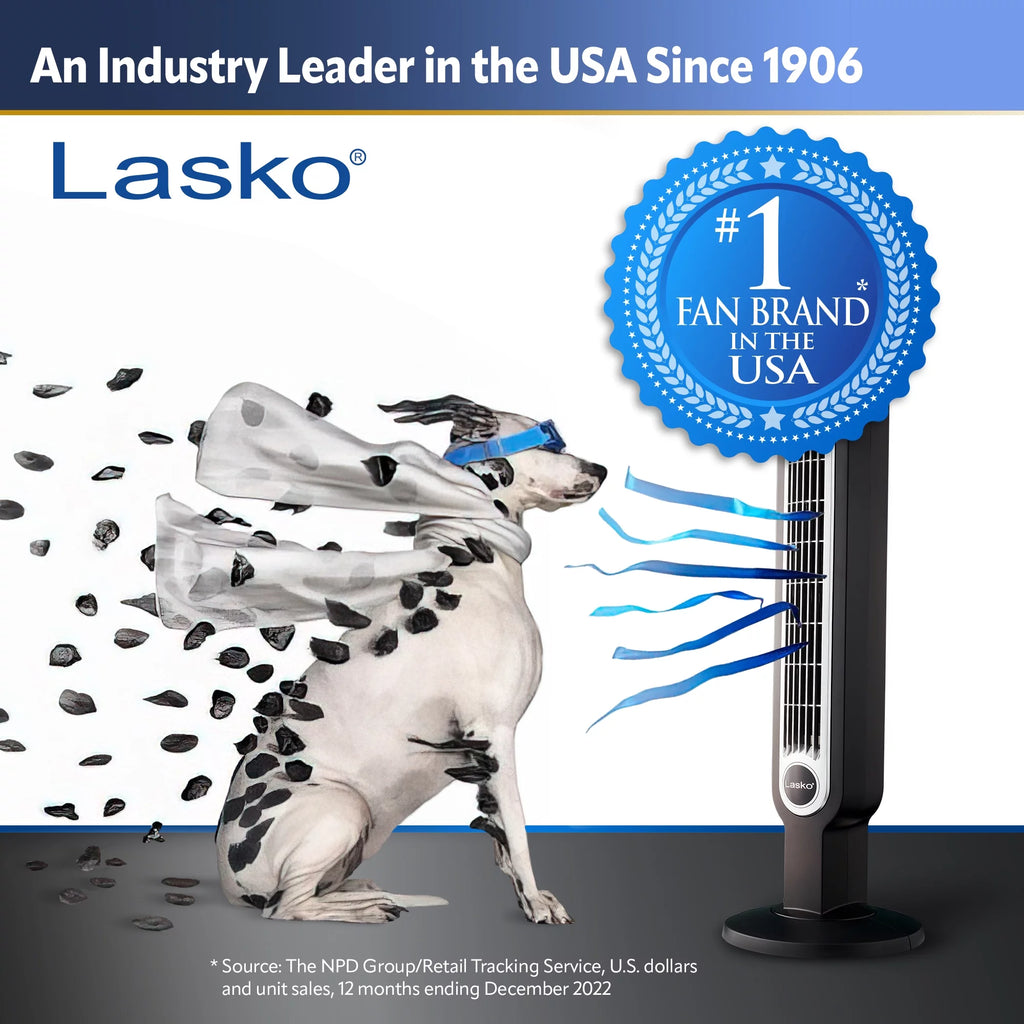 Lasko X-Blower 6 Position Blower Fan with Accessory Outlet and USB Ports, X12904, Gray