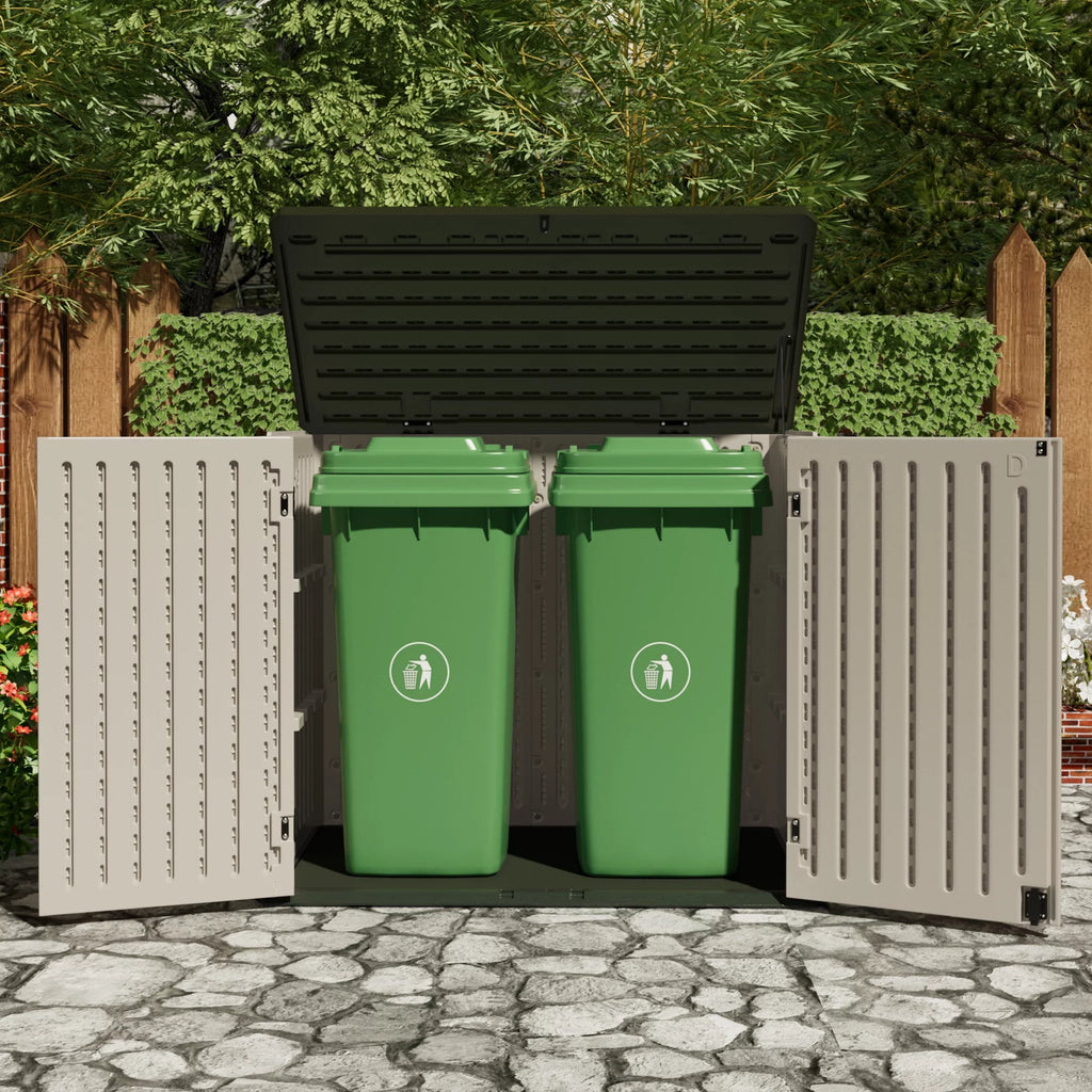 Homall 260 Gallon Outdoor Storage Deck Box HDPE Plastic Trash Cans, Dark green
