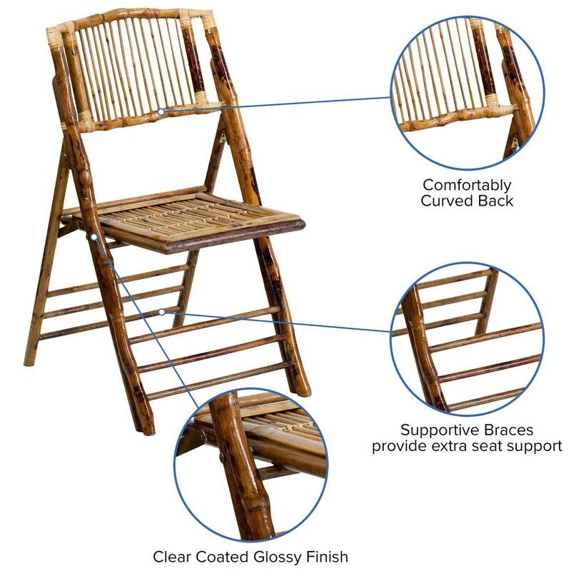 Bamboo Wood Folding Chair (4-Pack)