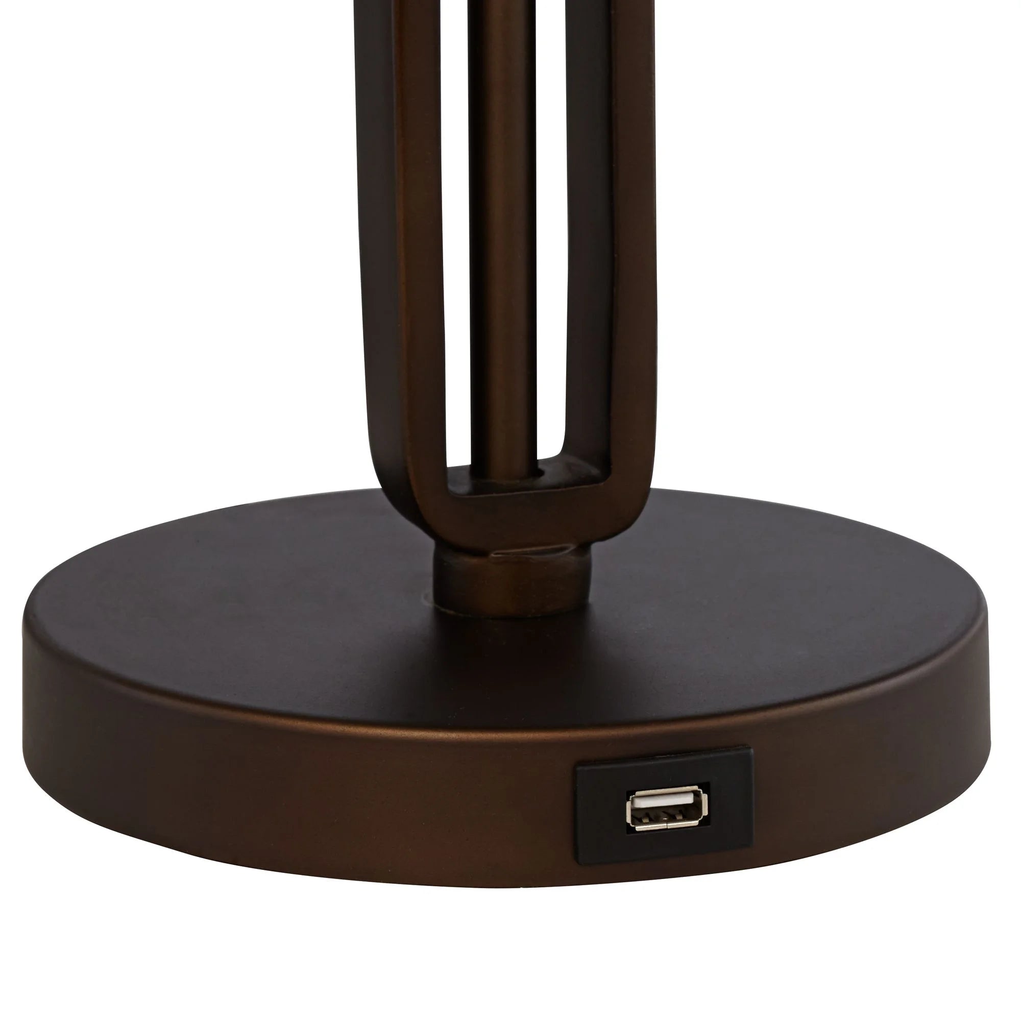 Franklin Iron Works Samuel Mission Desk Table Lamps 20" High Set of 2 Bronze with USB Charging Port Mica Shade for Bedroom Living Room Bedside Desk