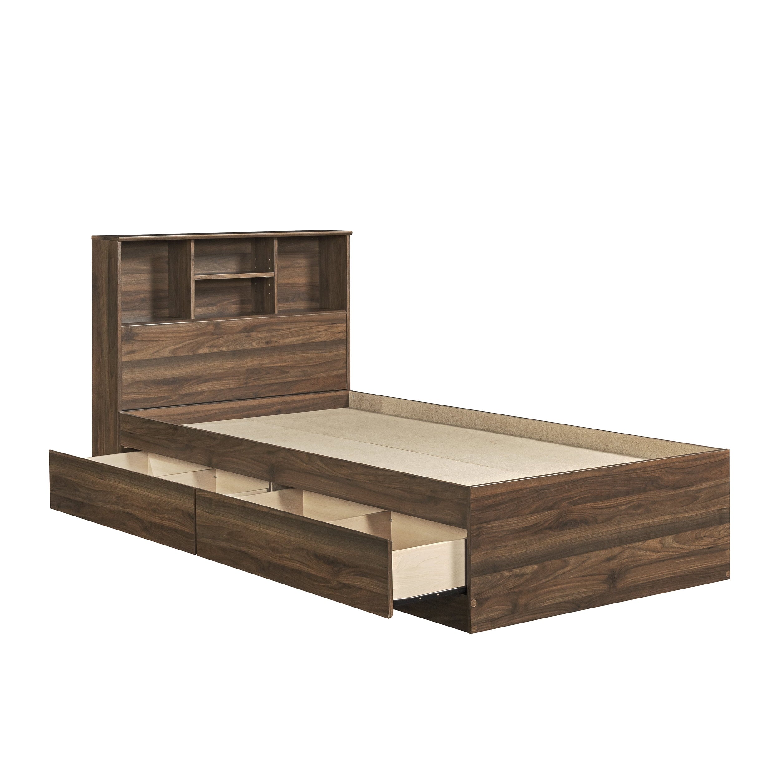 Your Zone Storage Bed with Bookcase Headboard, Twin, Espresso Finish