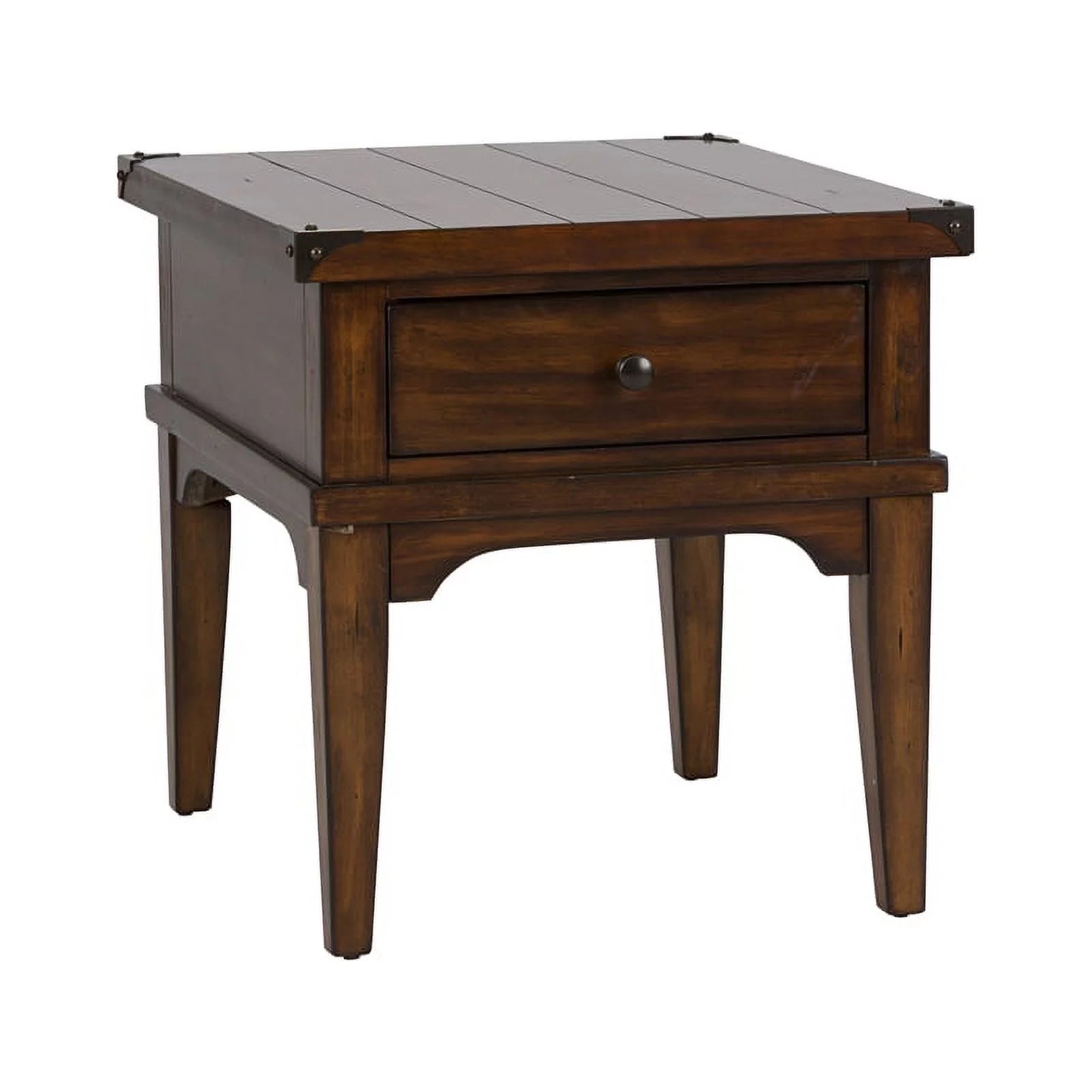 Aspen Skies Medium Brown Wood End Table