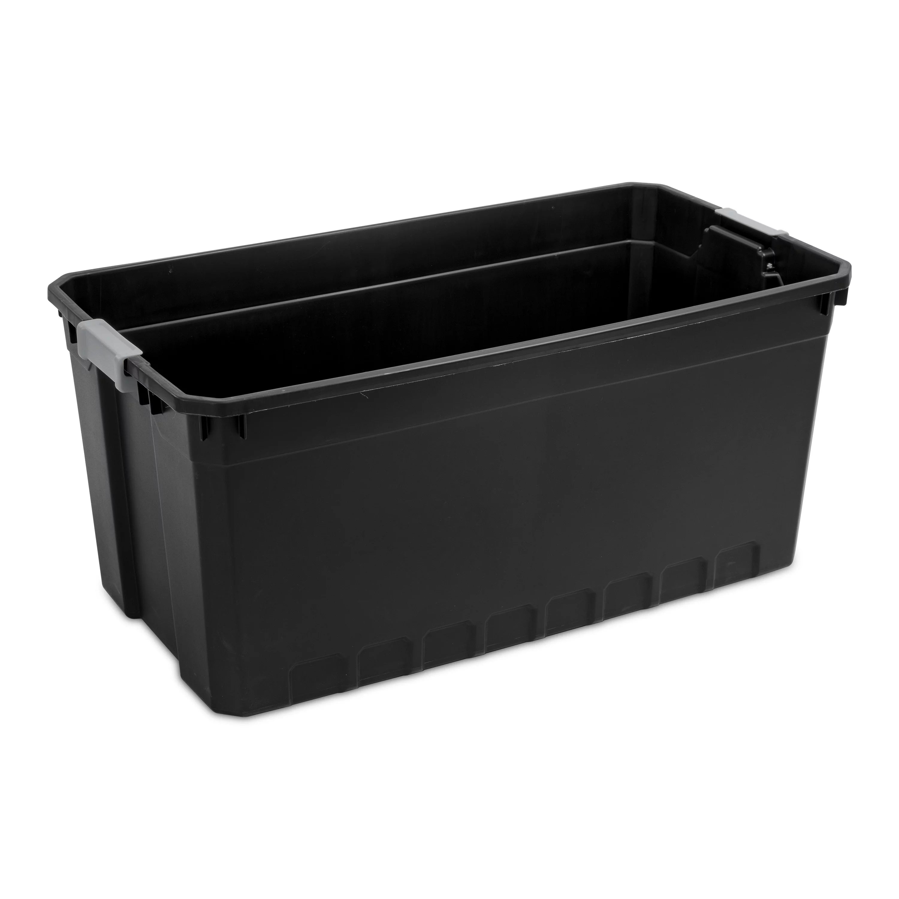 Sterilite 50 Gallon Stacker Tote Plastic, Black, Set of 3