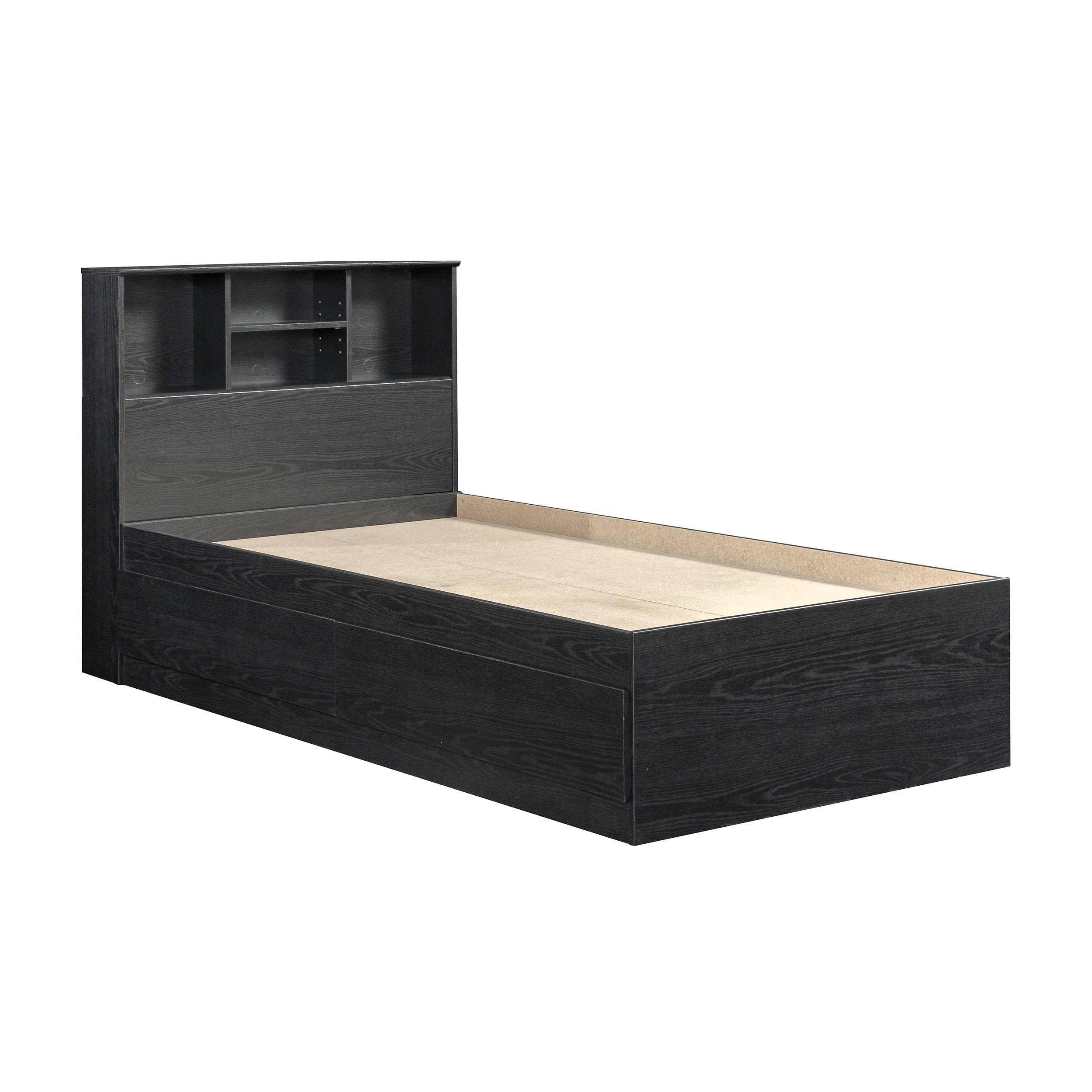 Your Zone Storage Bed with Bookcase Headboard, Twin, Espresso Finish