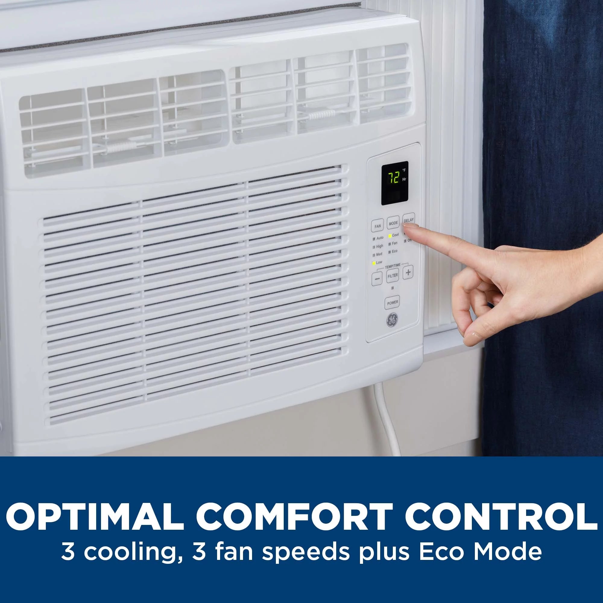 GE 6,000 BTU Window Air Conditioner, Cools up to 250 Sq ft, Easy Install Kit & Remote Included, 115V