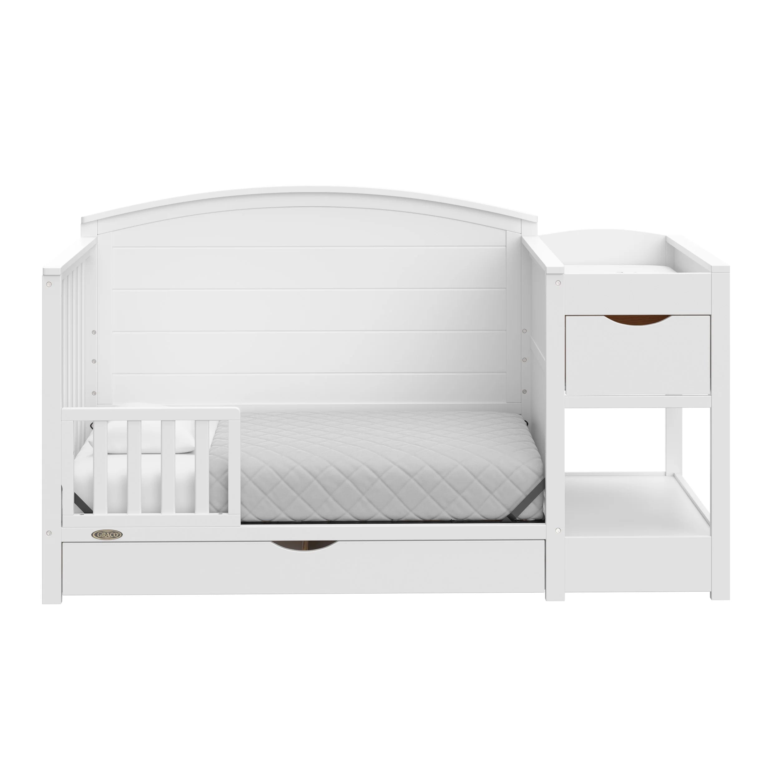 Graco Bellwood 5-in-1 Convertible Crib and Changer, White