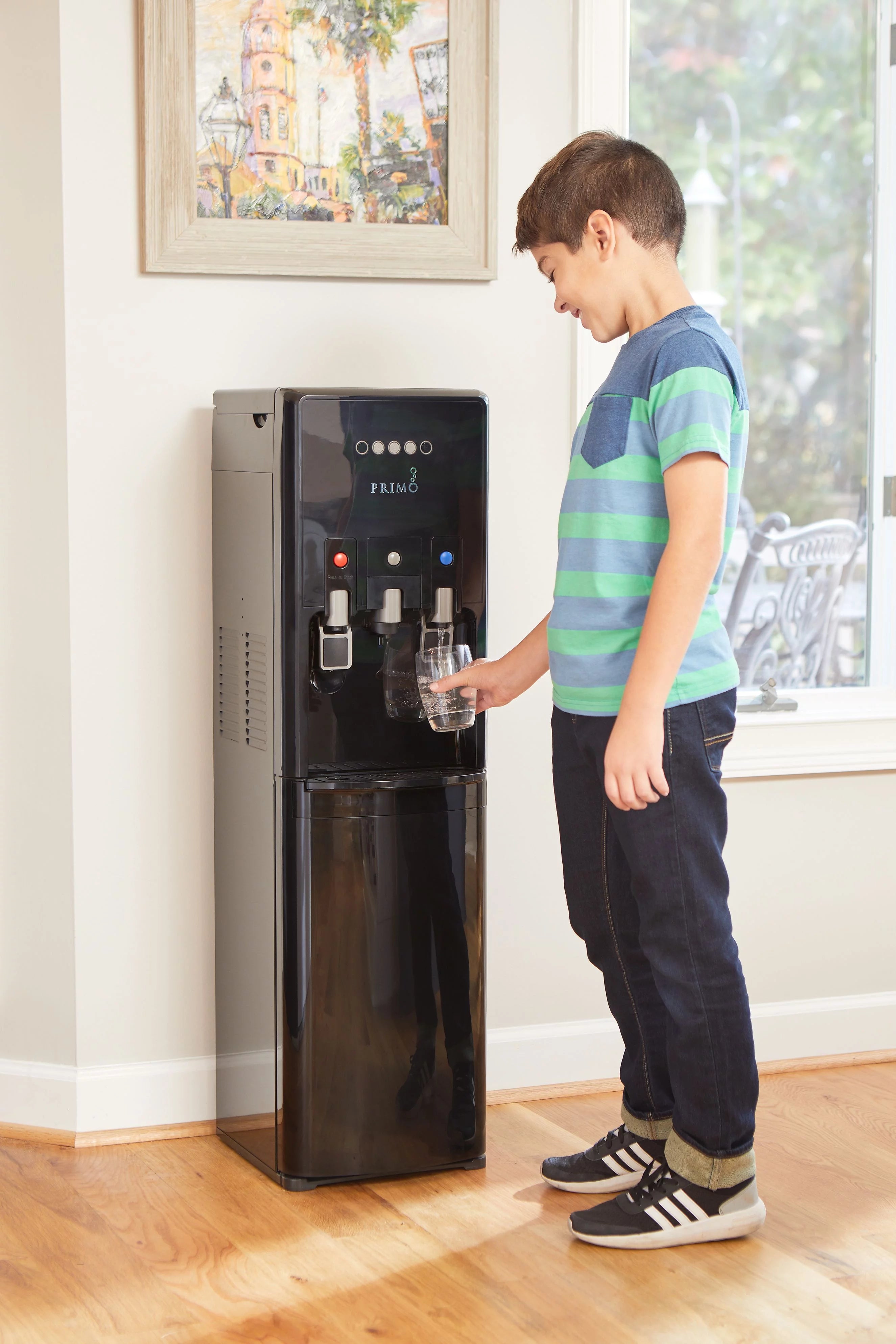 Primo Htrio Coffee K-Cup Water Dispenser Bottom Loading, Hot/Cold Temperature, Black