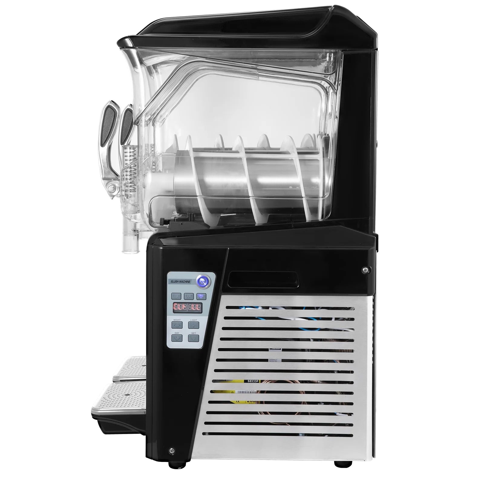 VEVORbrand 110V Commercial Slushy Machine 10L x 3 Tank Frozen Drink Machine 1250W Commercial Margarita Machine Stainless Steel Suitable, Silver