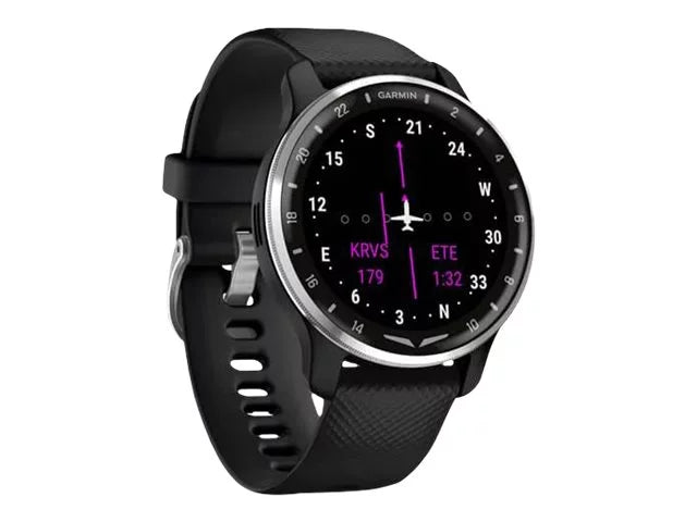 Garmin D2 Air X10 - 43.6 mm - smart watch with band - silicone - black - wrist size: 4.92 in - 7.48 in - display 1.3 - Bluetooth, Wi-Fi, ANT+ - 1.8 oz
