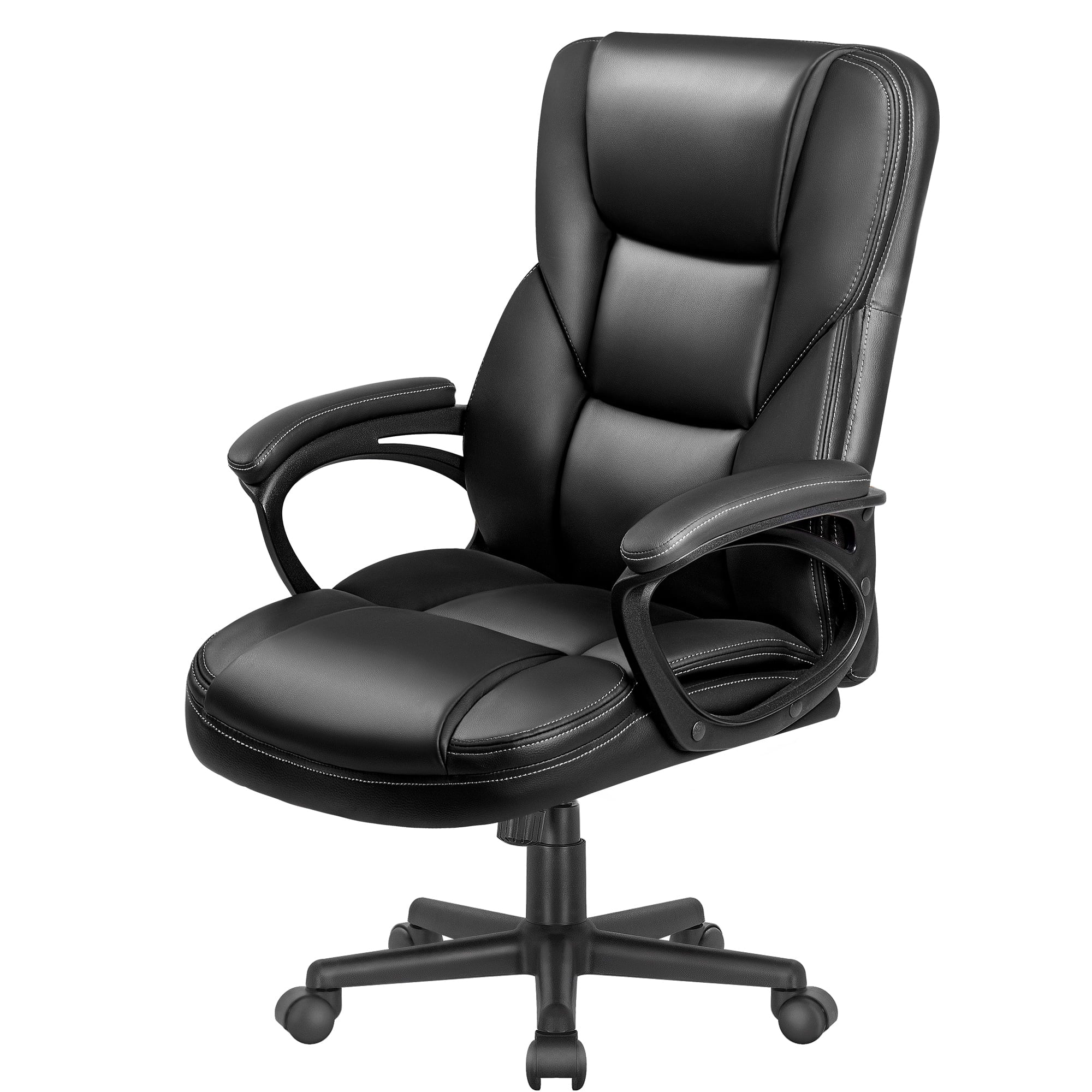 Furmax High-back Executive Office Chair With Lumbar Support Height Adjustable Swivel Seat PU Leather, Black