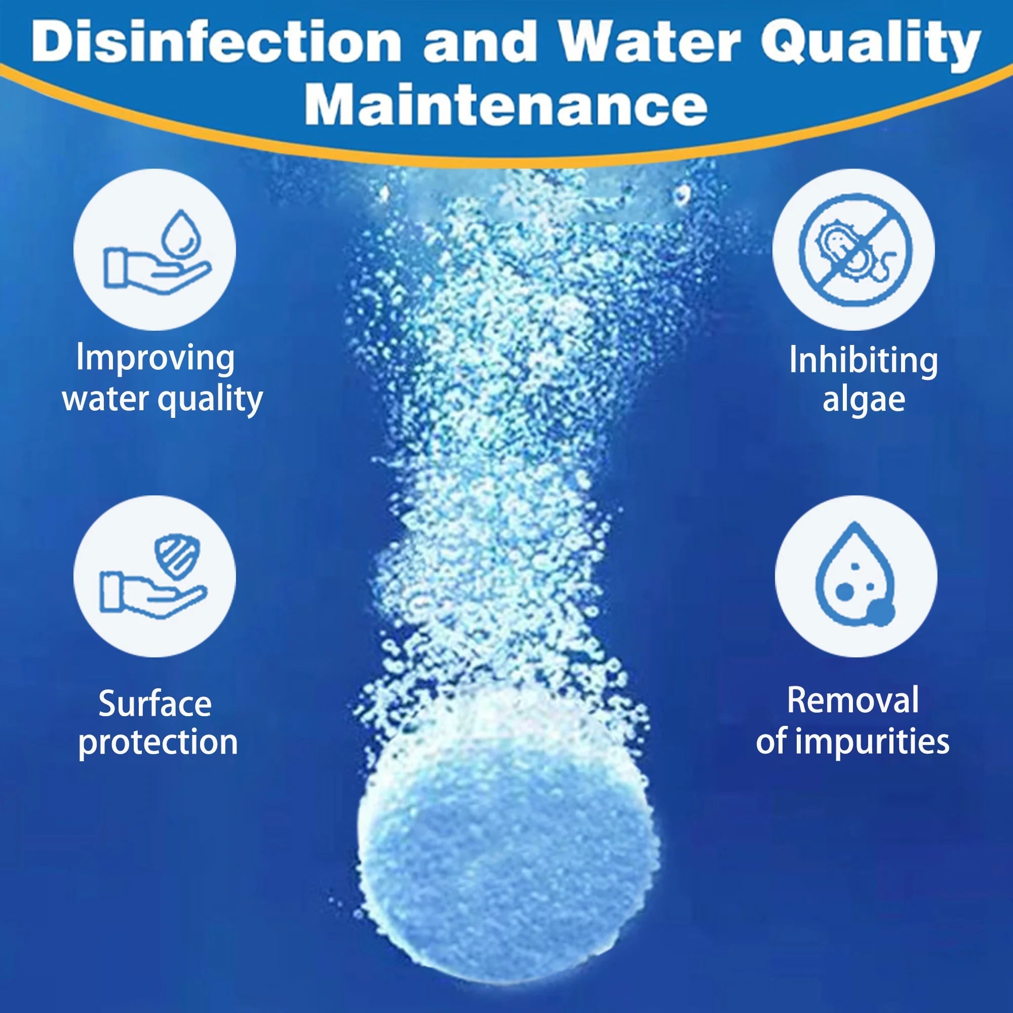 50lbs 3" Inch Stabilized Chlorine Tablets | Individually Wrapped Chlorinating Tabs | Sanitizing Swimming Pools & Spas | Long Lasting, Slow Dissolving, UV Protected | 114 Tablets
