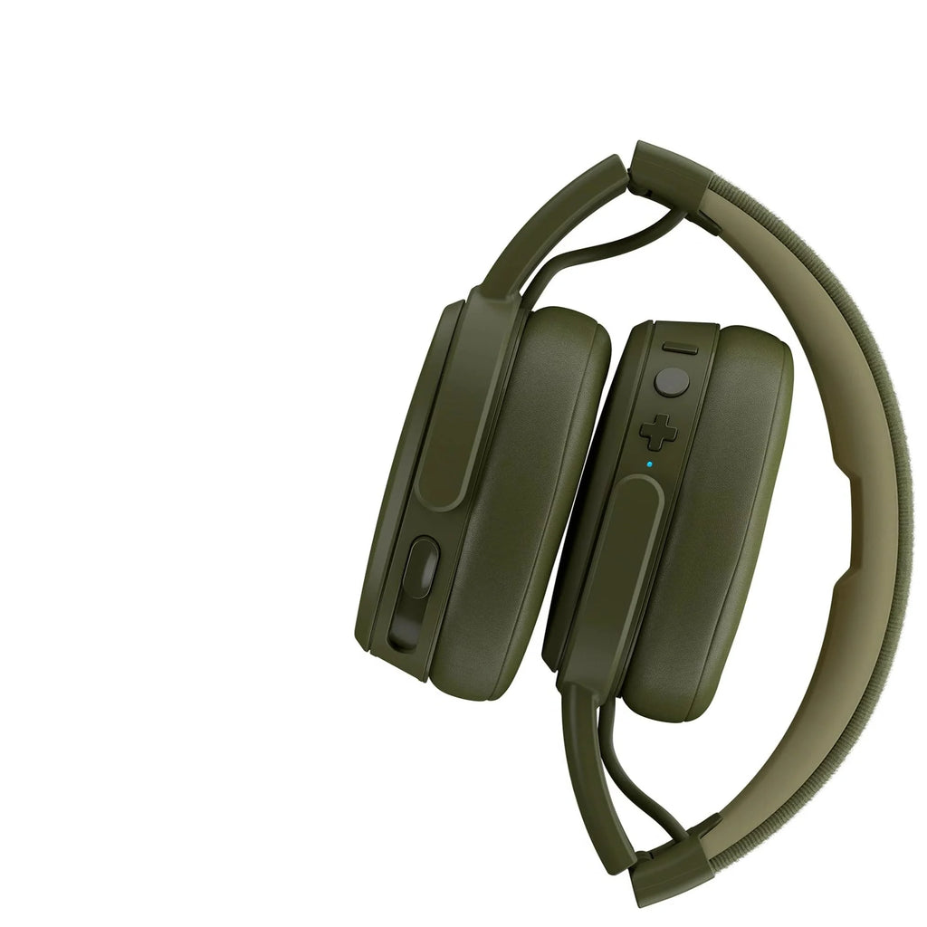 Skullcandy Crusher Wireless Over-The-Ear Headphones Bundle with GSR Premium Deluxe Carrying Pouch (Olive Green)