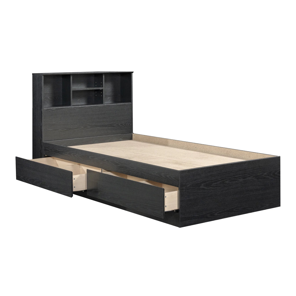 Your Zone Storage Bed with Bookcase Headboard, Twin, Espresso Finish