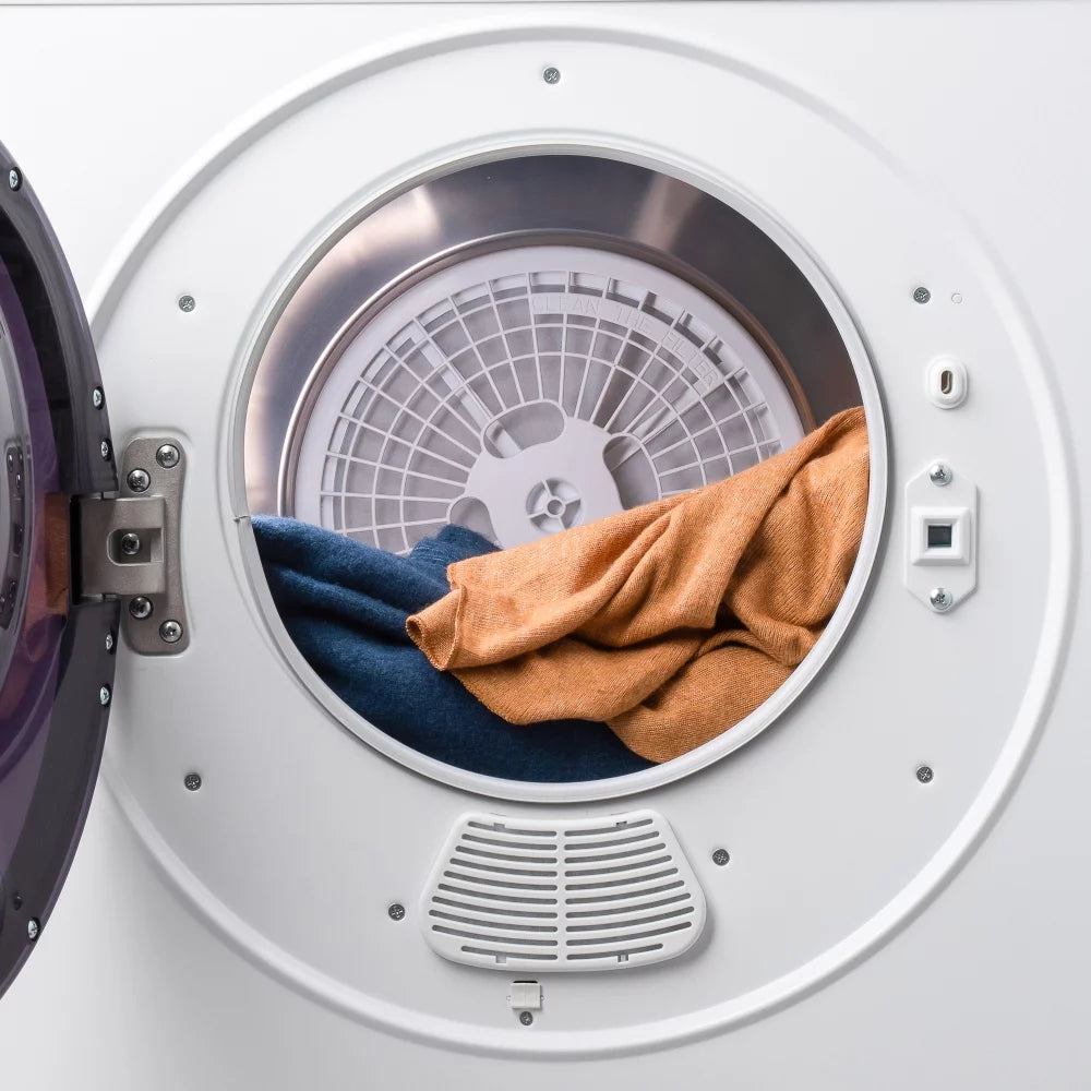 GZXS Portable Laundry Dryer With Easy Knob Control For 5 Modes, Stainless Steel Clothes Dryers, For Home, Dorm, Apartment And Rv, Wall Mount Kit Included