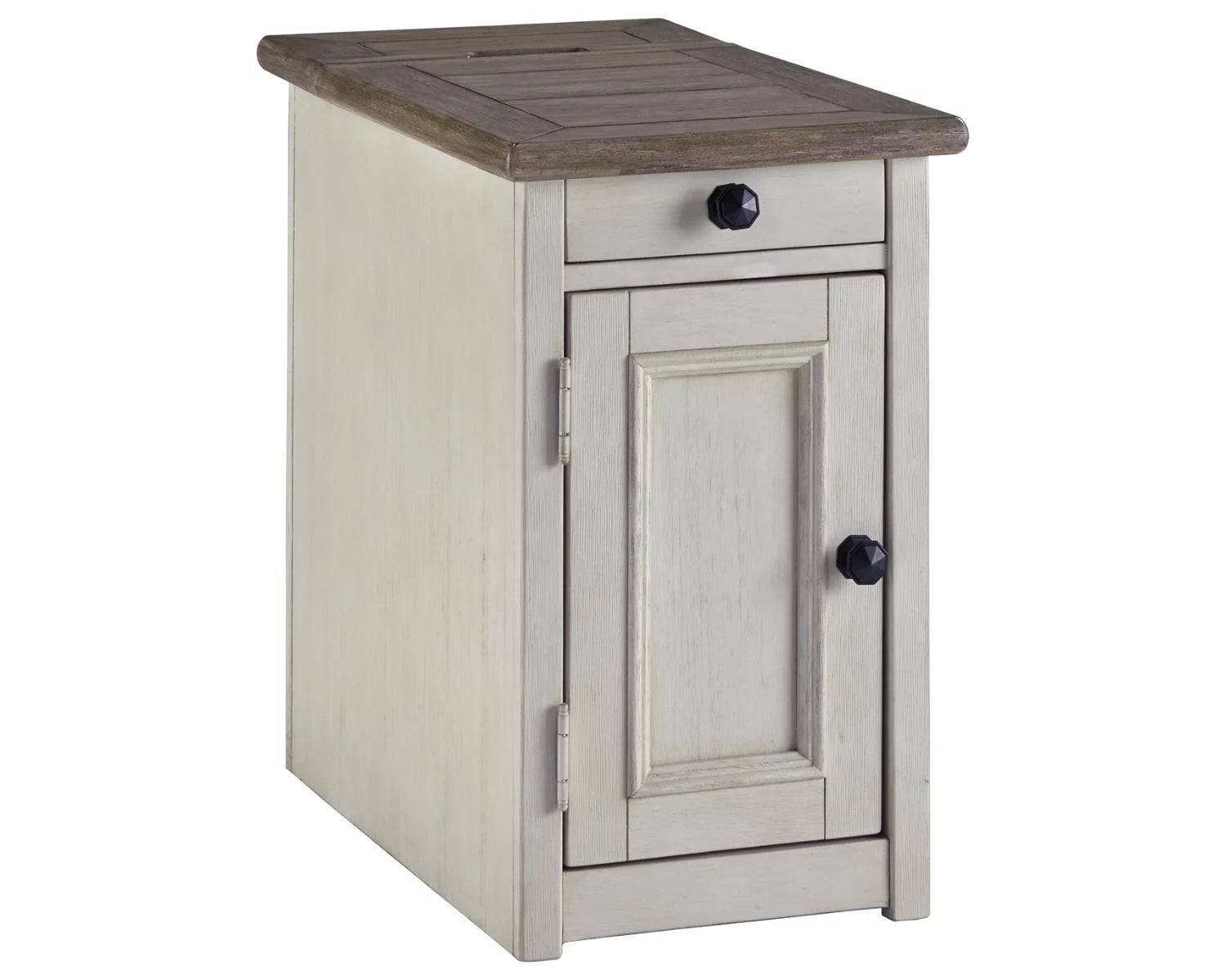 Signature Design by Ashley Casual Bolanburg Chairside End Table with USB Ports & Outlets  Two-tone