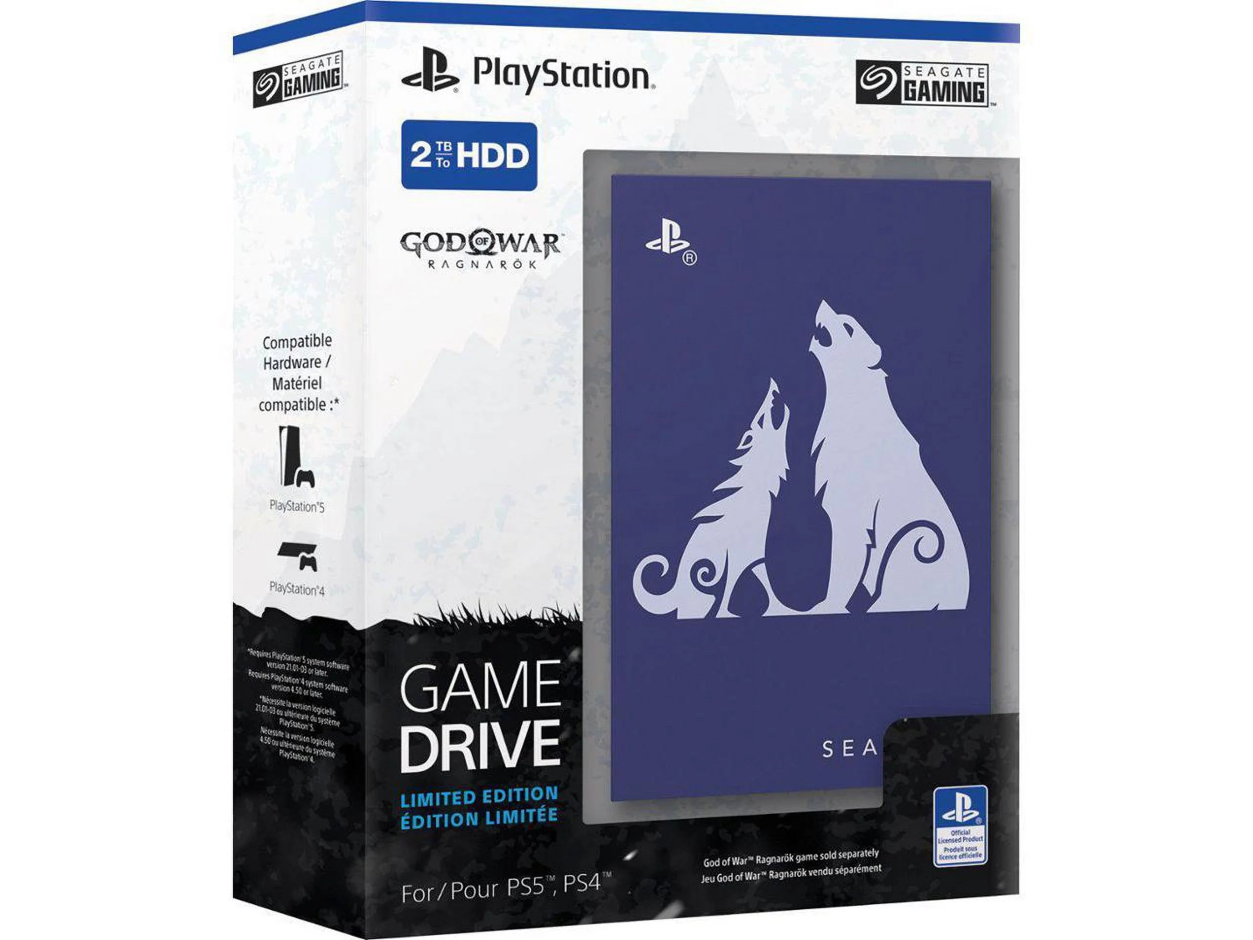 Seagate - Game Drive for PlayStation Consoles God of War Ragnarök LE 2TB External USB 3.0 Hard Drive