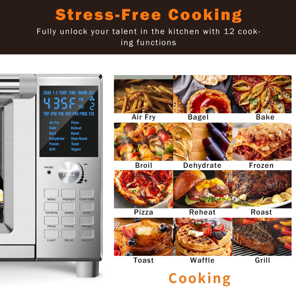 NuWave Bravo XL Oven 1800-Watt Stainless steel Convection Oven 12-in-1 Smart Toaster Oven
