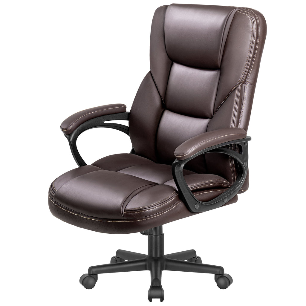 Furmax High-back Executive Office Chair With Lumbar Support Height Adjustable Swivel Seat PU Leather, Black
