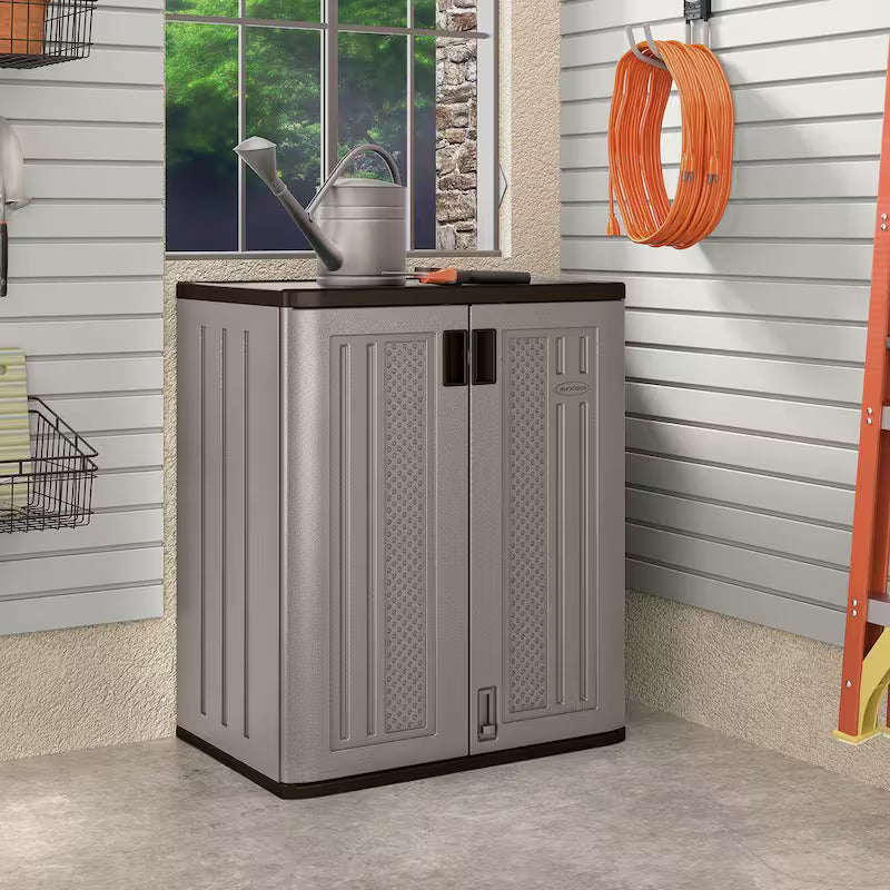 Resin Freestanding Garage Base Cabinet in Platinum (30 in. W x 36 in. H x 20 in. D)