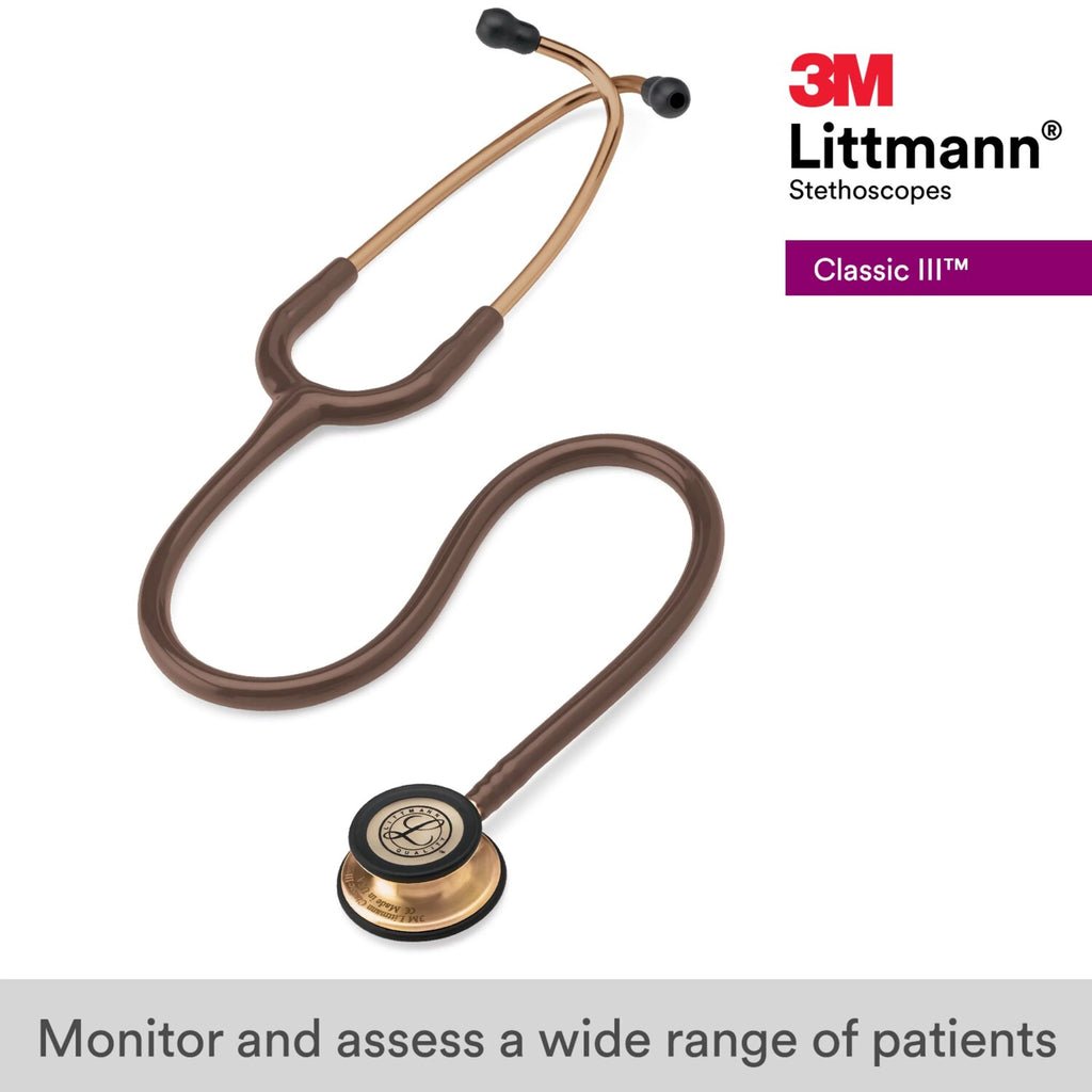 3M Littmann Classic III 27" Monitoring Stethoscope, Copper-Finish Chestpiece, Chocolate Tube, 5809