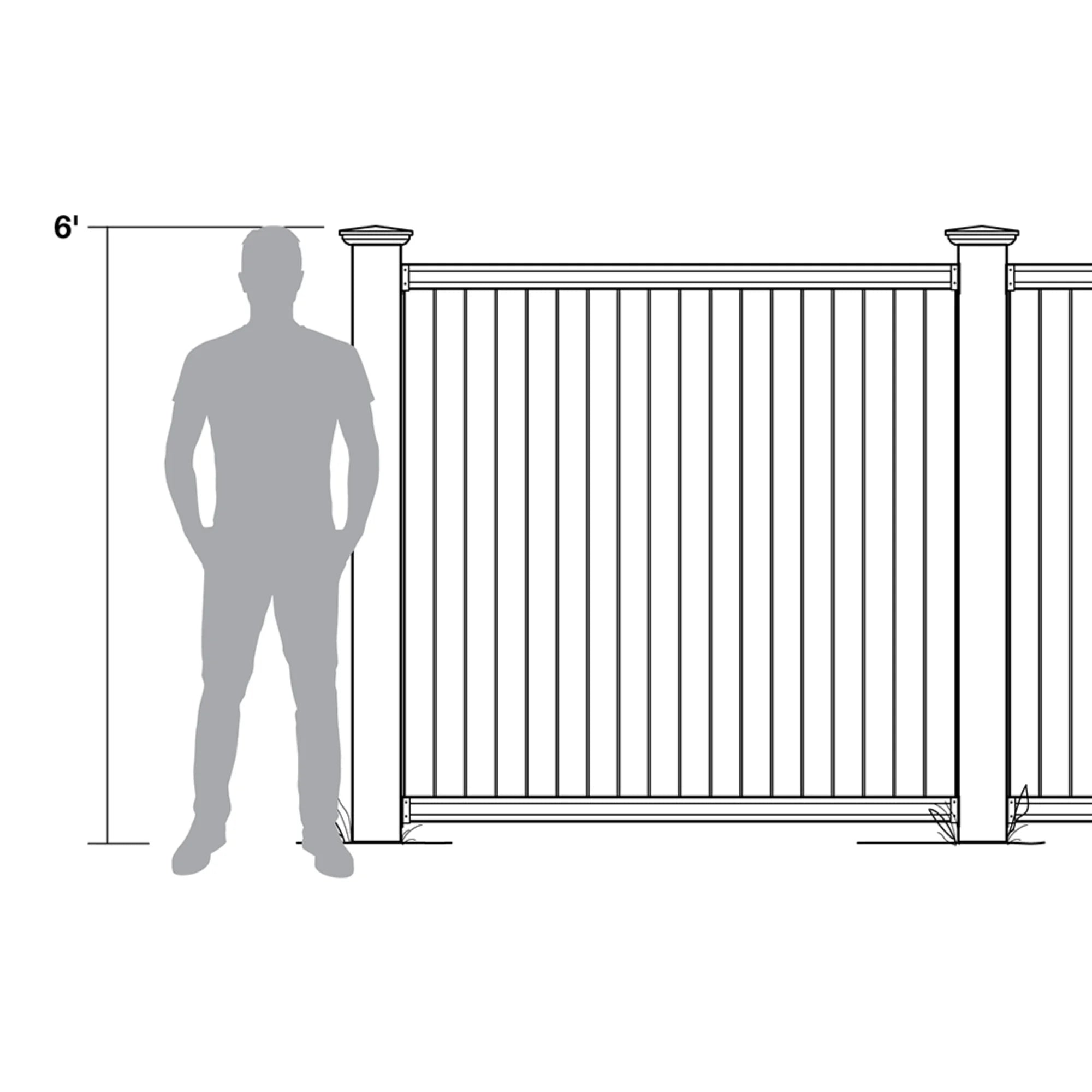 Bridgeport 6 ft. x 6 ft. White Vinyl Privacy Fence Panel