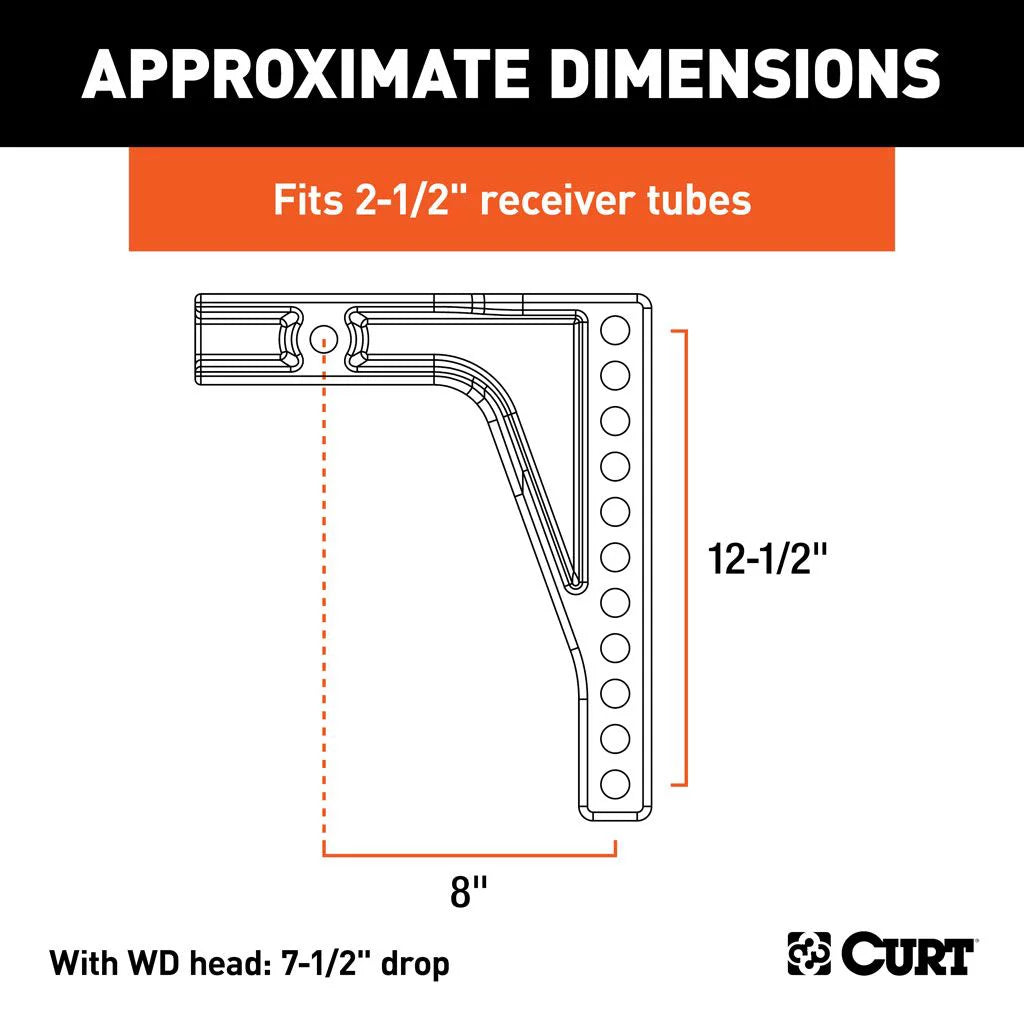 Curt Adjustable Weight Distribution Hitch Shank Replacement for Towing 17132