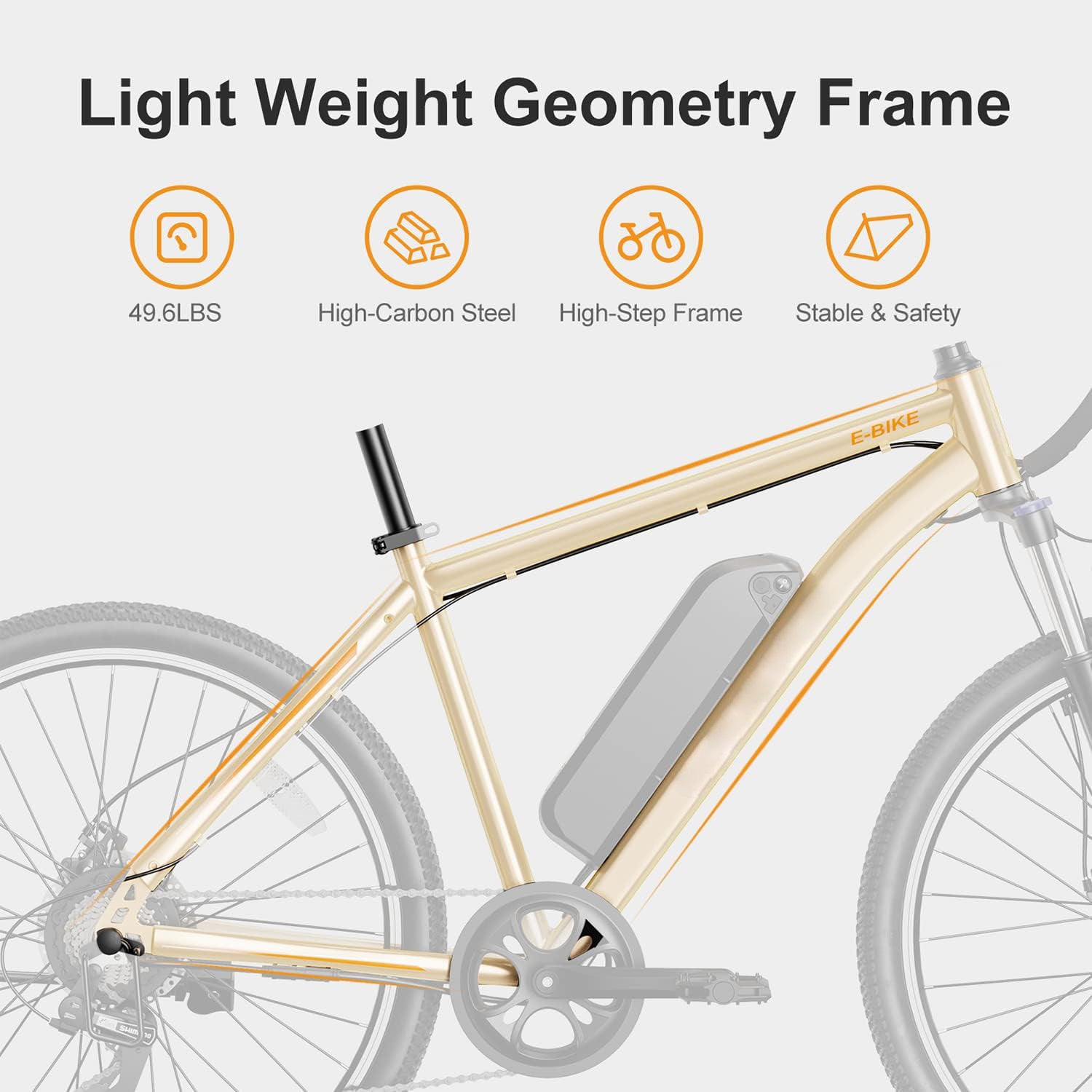 Yoloway EB5 Electric Bike for Adults 350W Motor Ebike with 360Wh Removable Battery, 26" Commuting Electric Mountain Bike, Shimano 7 Speed