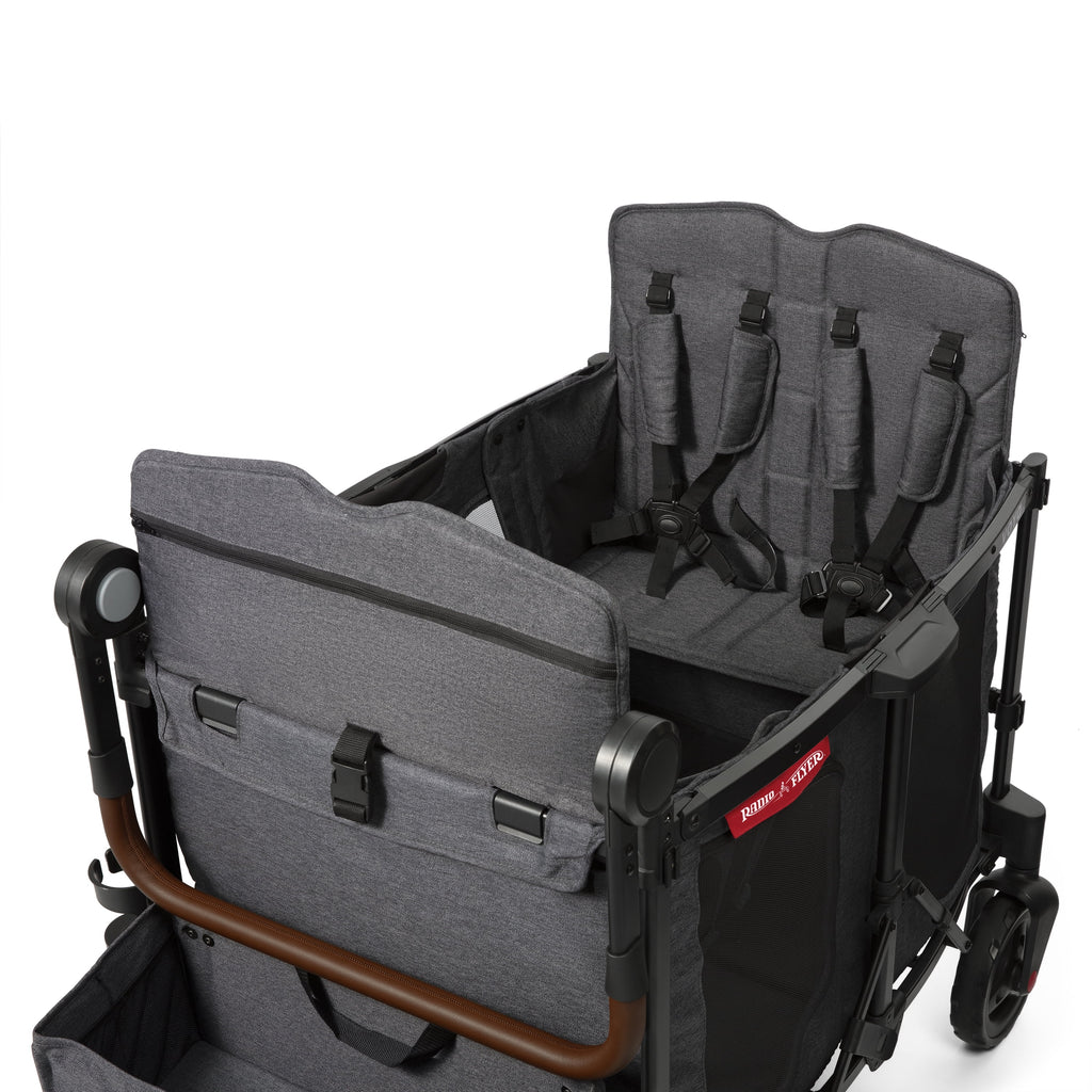 Radio Flyer, Voya™ XT Quad Stroller Wagon, Premium Stroller Wagon for 4 Kids, Accessories Included