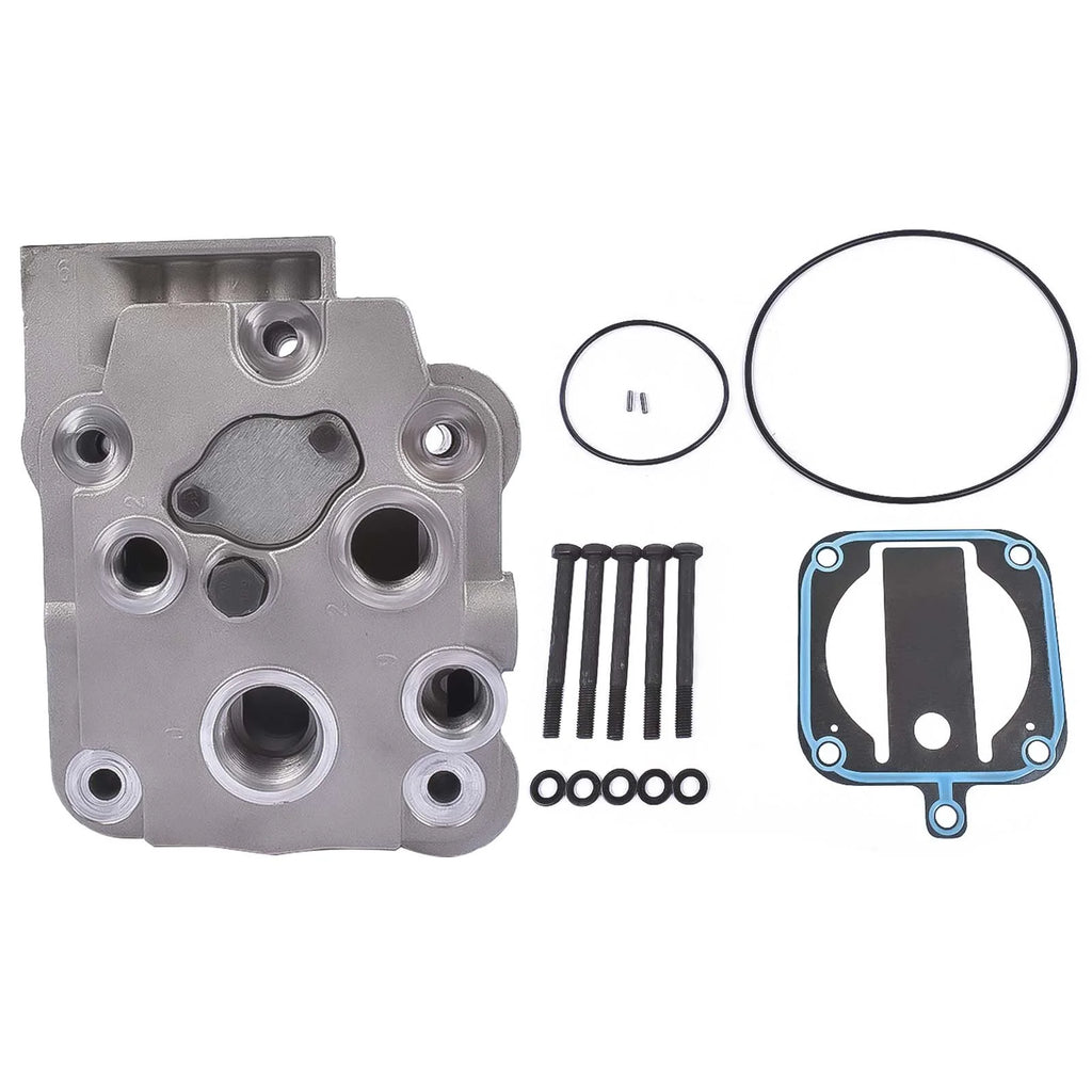 GELUOXI Air Brake Compressor Cylinder Head w/ Plate Kit for Detroit Diesel / Navistar 23536774 3709920C92 K042162