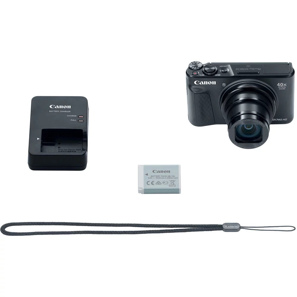 Canon PowerShot SX740 HS 20.3MP 4K Digital Camera 40x Optical Zoom Wi-Fi (Black)