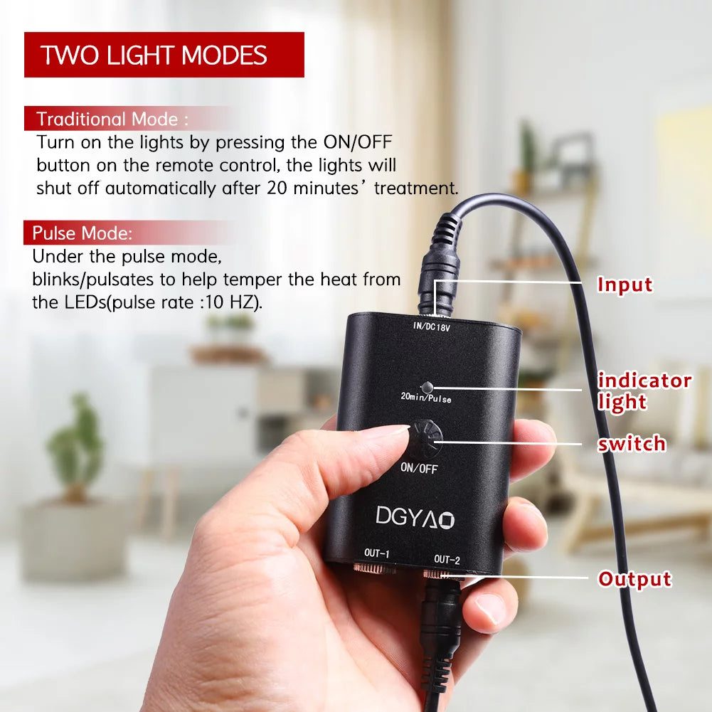 DGXINJUN Infrared Red Light Therap-y for Lower Back Muscle Relaxation with Pulse Mode Warming Device