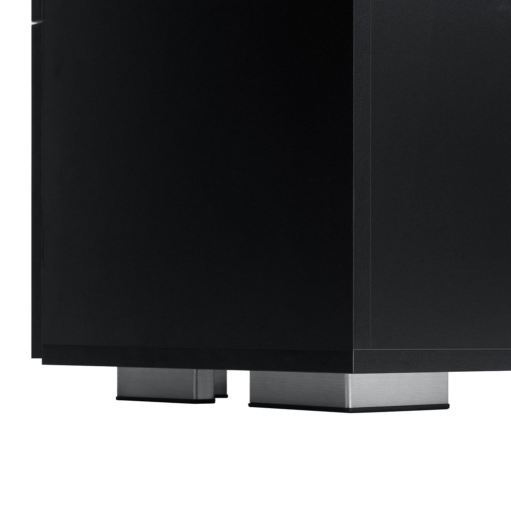 Hommpa Gray White High Gloss TV Stand for TVs up to 59 LED Entertainment Center Modern TV Cabinet with 2 Storage Drawers