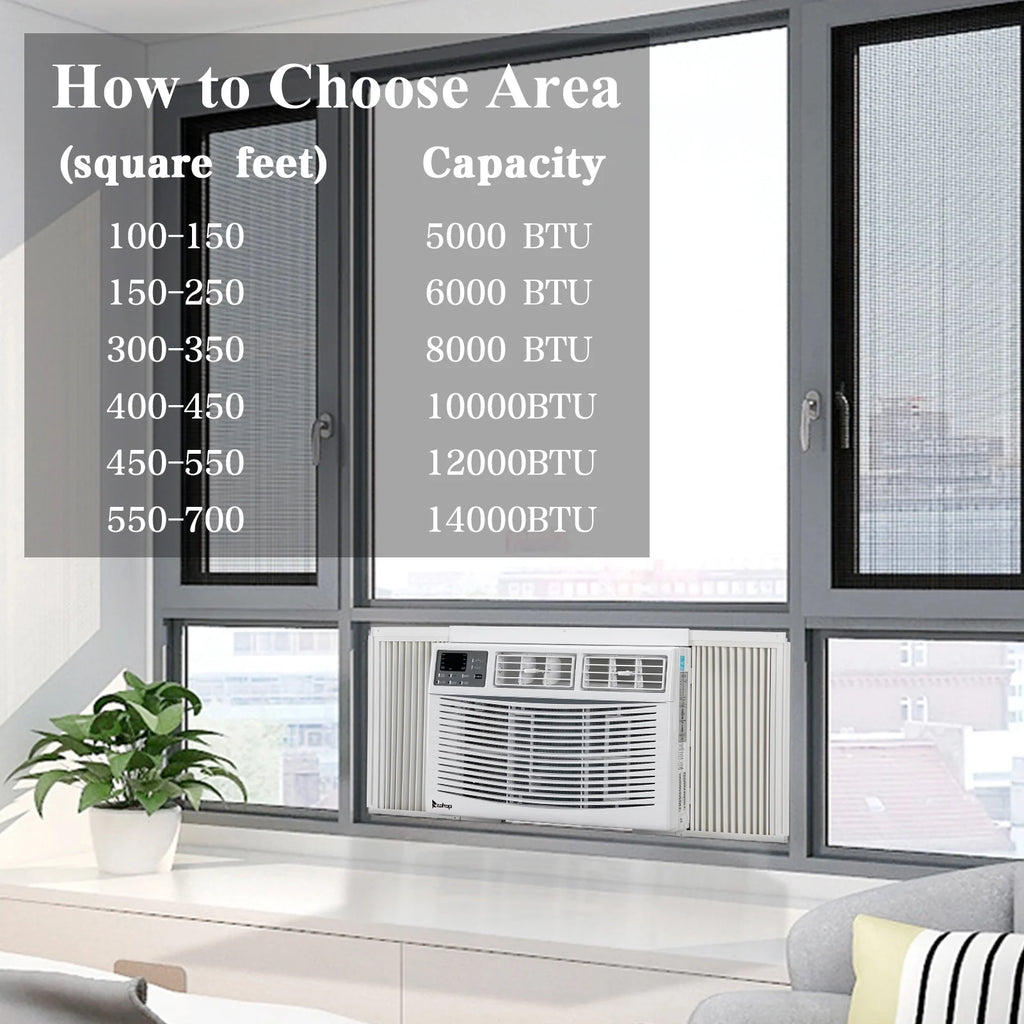 Zimtown 10000BTU 1050W Window Air Conditioner With WIFI And Remote, White