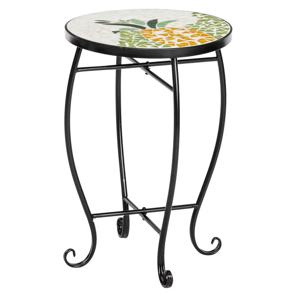 UBesGoo Blue Hawaii Mosaic Round Terrace Bistro Table