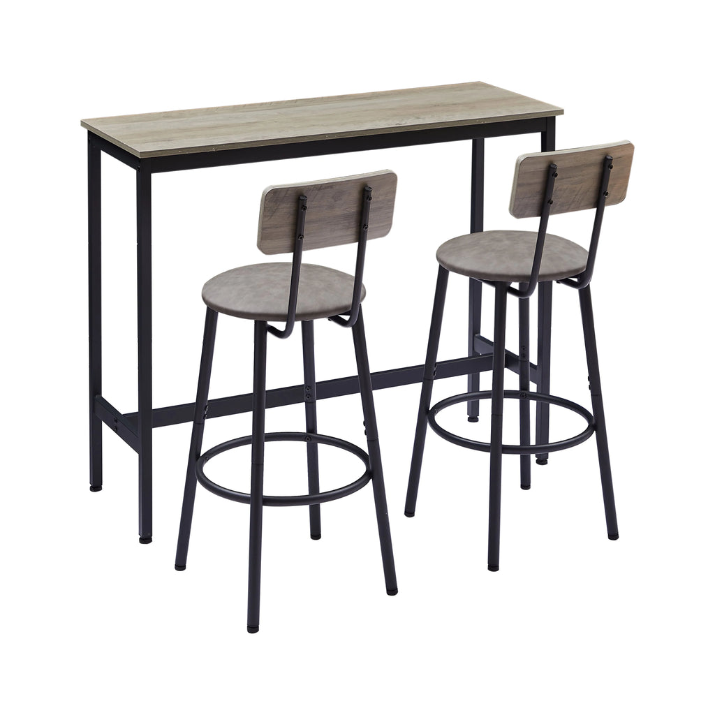 5 Piece Bar Table Set, Modern Counter Height Dining Set, Home Dining Table and Chairs Set for 4, Kitchen Breakfast Table Set with 4 Cushioned Stools, Bistro Pub Table Set, Rustic Brown