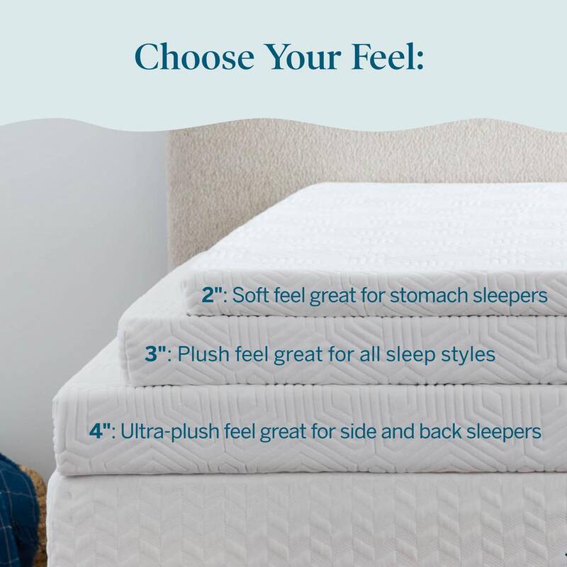 3 in. Twin Bamboo Charcoal and Gel Memory Foam Mattress Topper