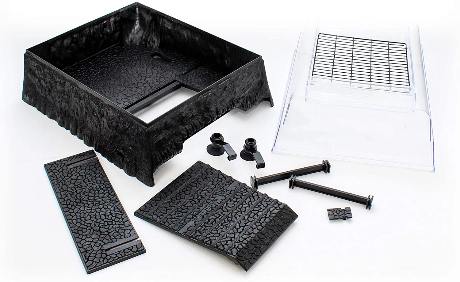 Penn-Plax Reptology Turtle Topper &ndash; Above Tank Basking Platform that Safely Mounts to Standard Size Tanks up to 55 Gallons and 13" Wide &ndash; Black Color