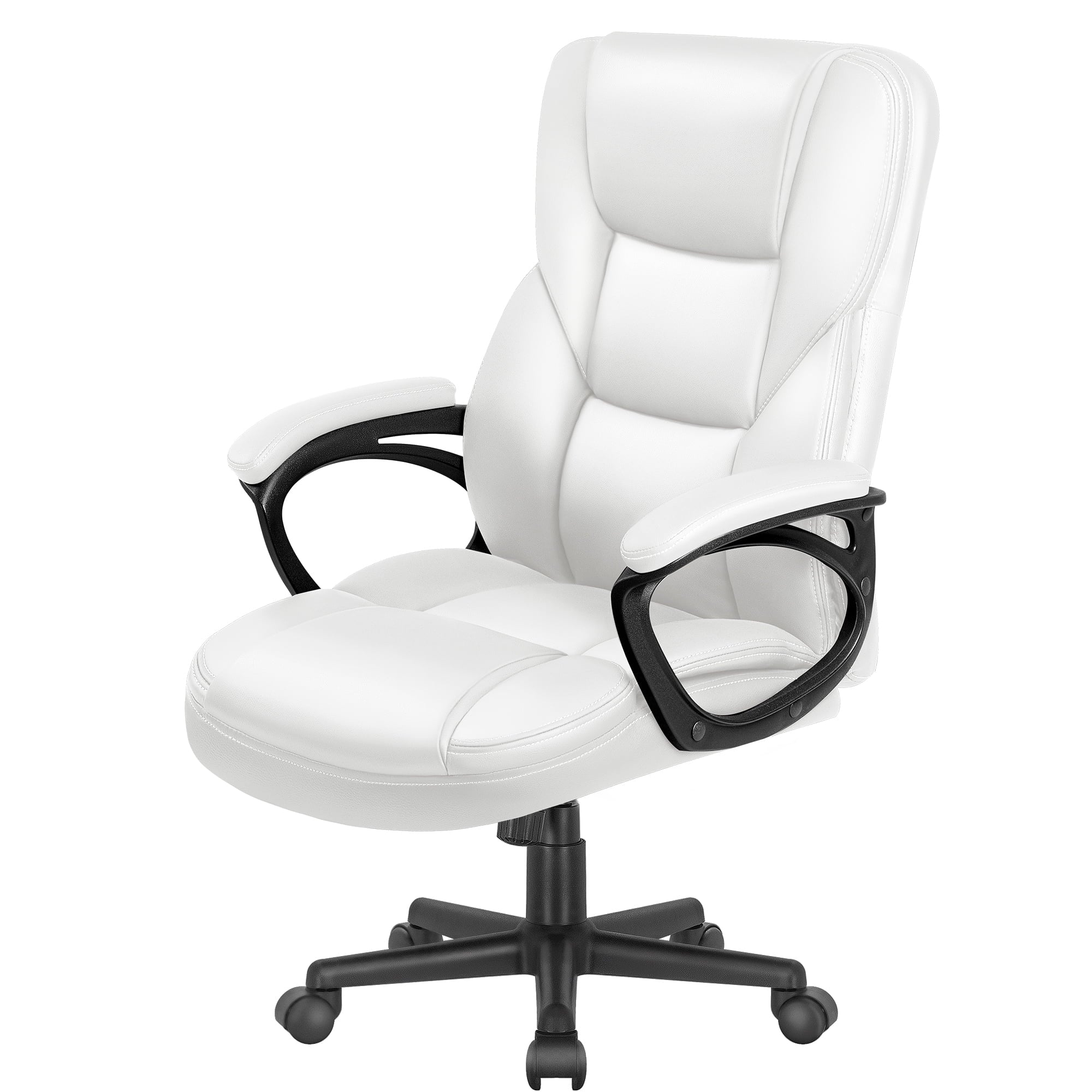 Furmax High-back Executive Office Chair With Lumbar Support Height Adjustable Swivel Seat PU Leather, Black