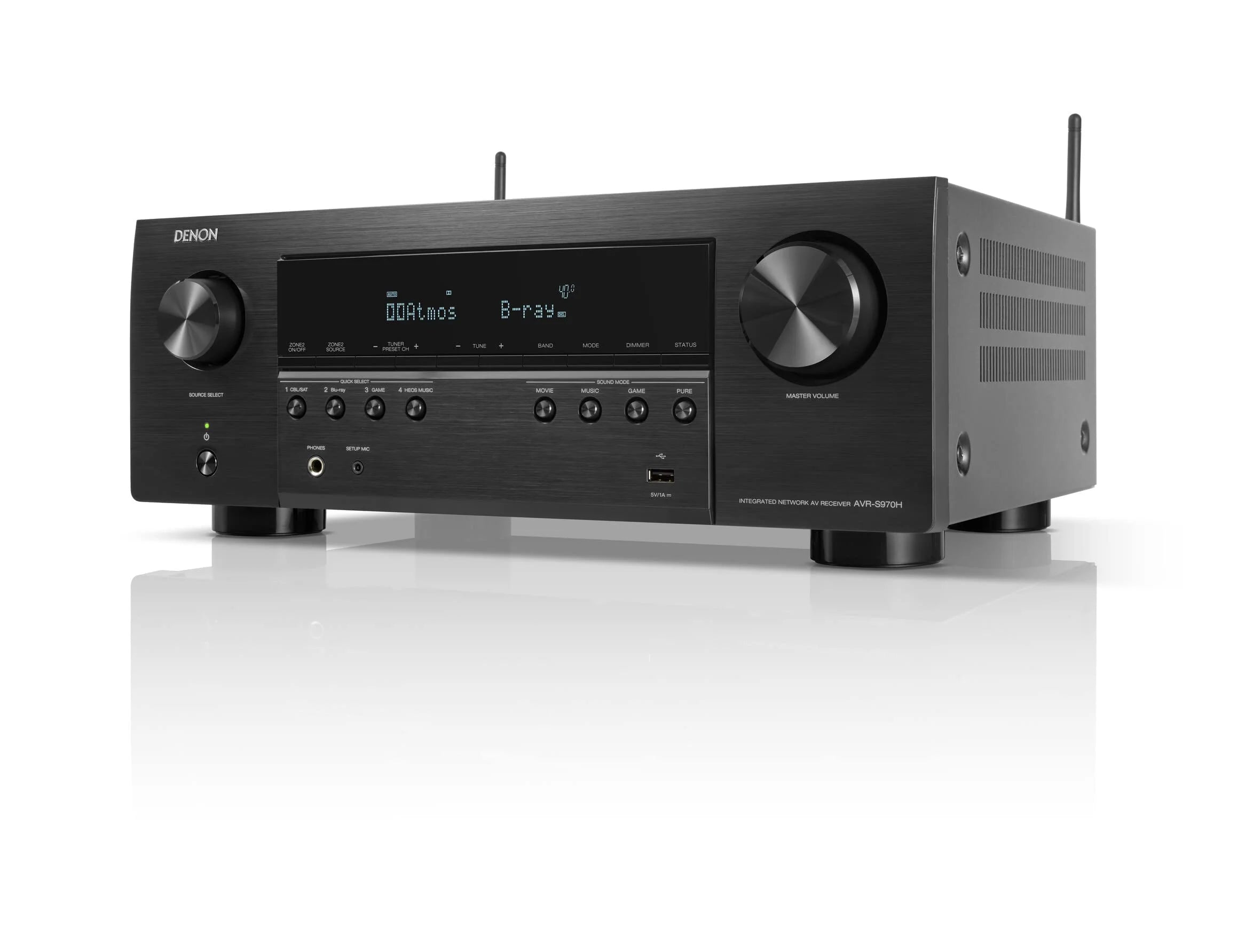 Restored Denon AVRS970H 7.2 Channel 8K AV Home Theater Receiver with Dolby Atmos Wi-Fi (Refurbished)