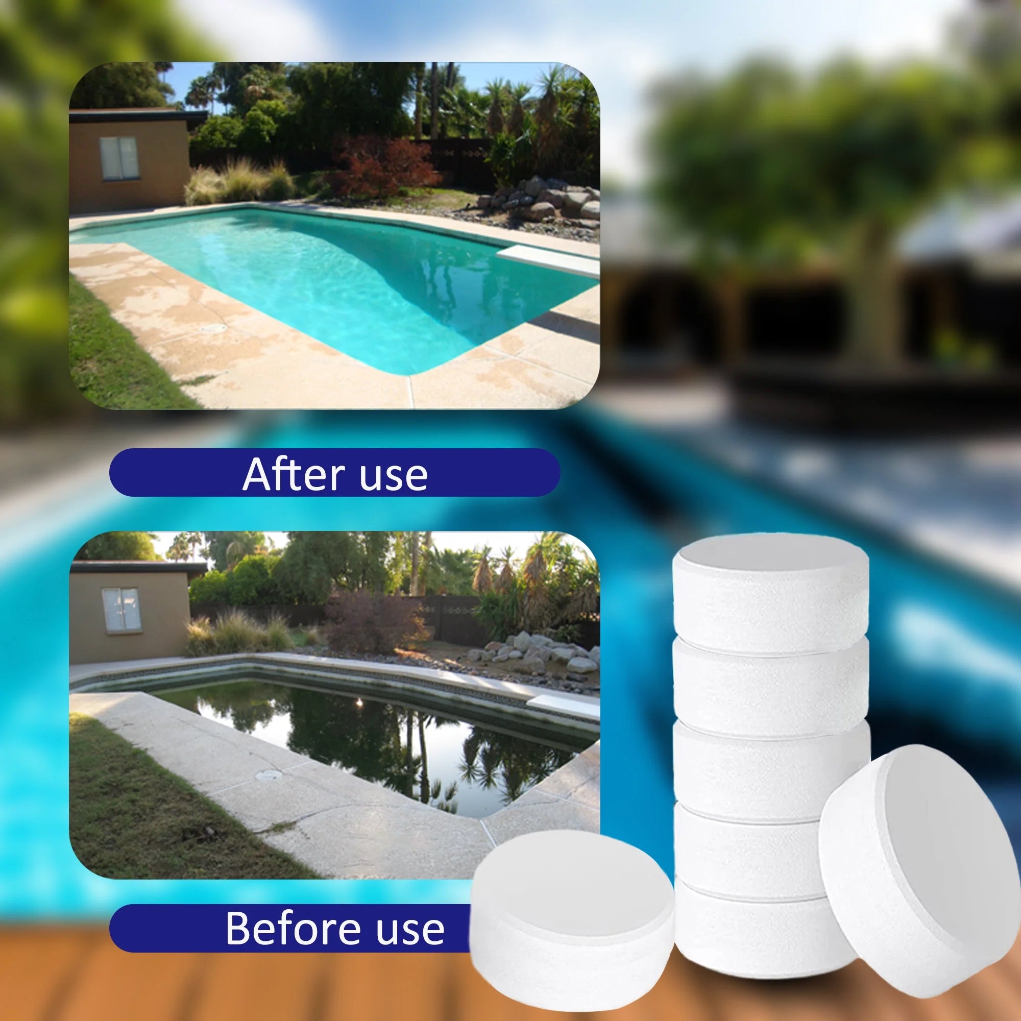 50lbs 3" Inch Stabilized Chlorine Tablets | Individually Wrapped Chlorinating Tabs | Sanitizing Swimming Pools & Spas | Long Lasting, Slow Dissolving, UV Protected | 114 Tablets