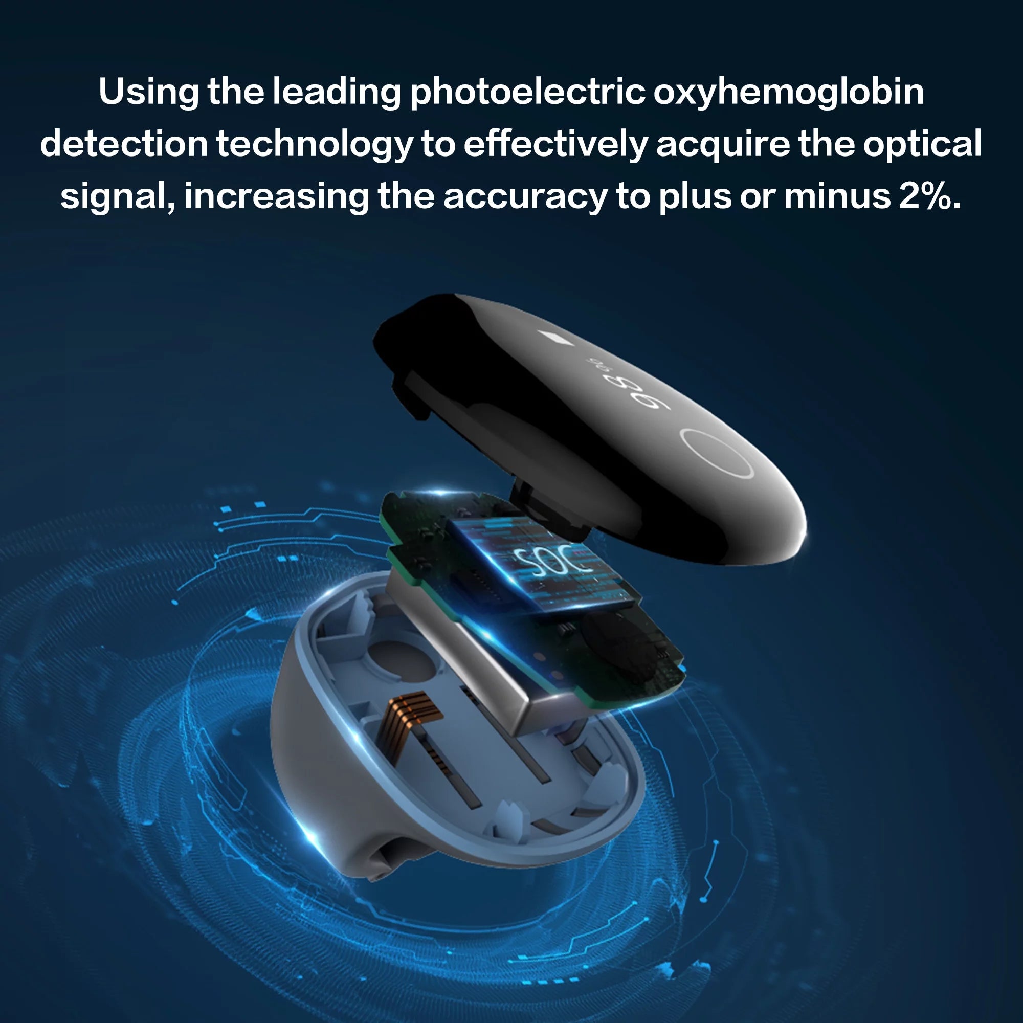 Wellue O2Ring Wearable Pulse Oximeter, Finger Oxygen Monitor for Heart Rate and Sleep Health Tracking, Oximeter with Free APP and PC Report, O2Ring