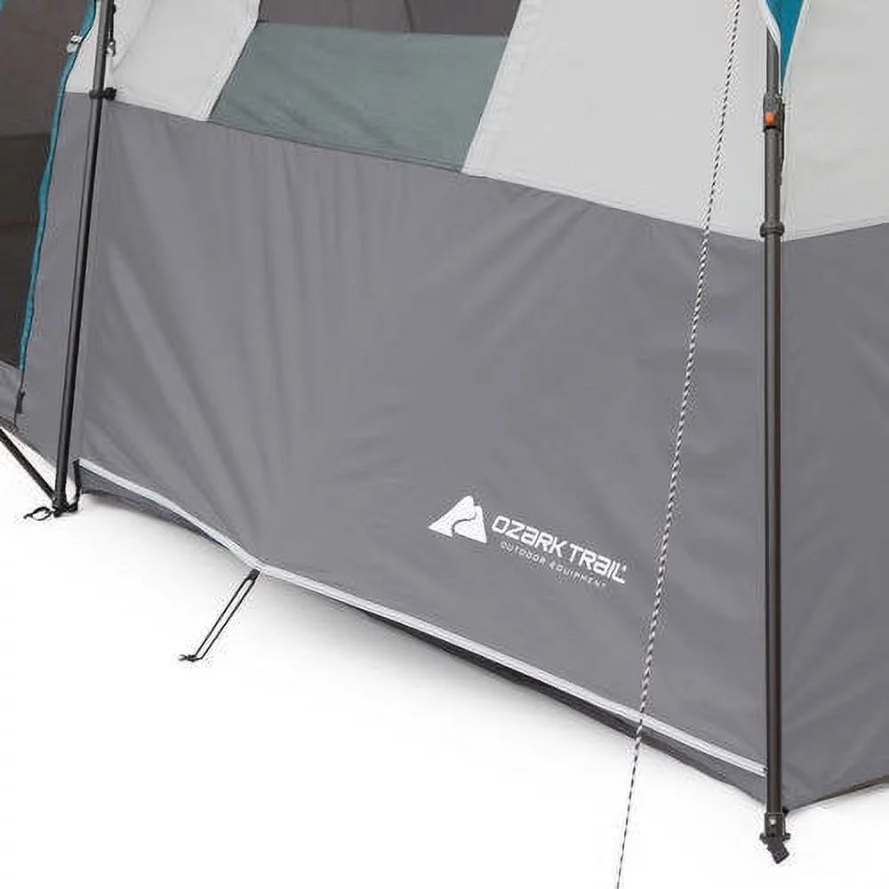 Ozark Trail 20' x 10' Instant Cabin Tent in Gray and Teal, Sleeps 12