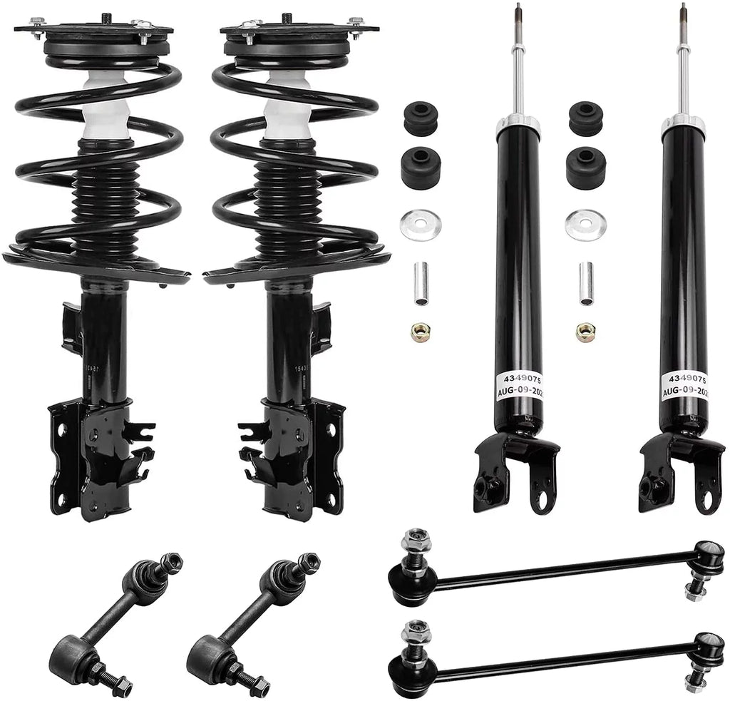 Detroit Axle - 8pc Struts Shocks Kit for 2007-2013 Nissan Altima Complete 2 Front Struts w/Coil Springs 2 Rear Shock Absorbers 4 Front and Rear Sway Bars 2008 2009 2010 2011 2012 Replacement Struts