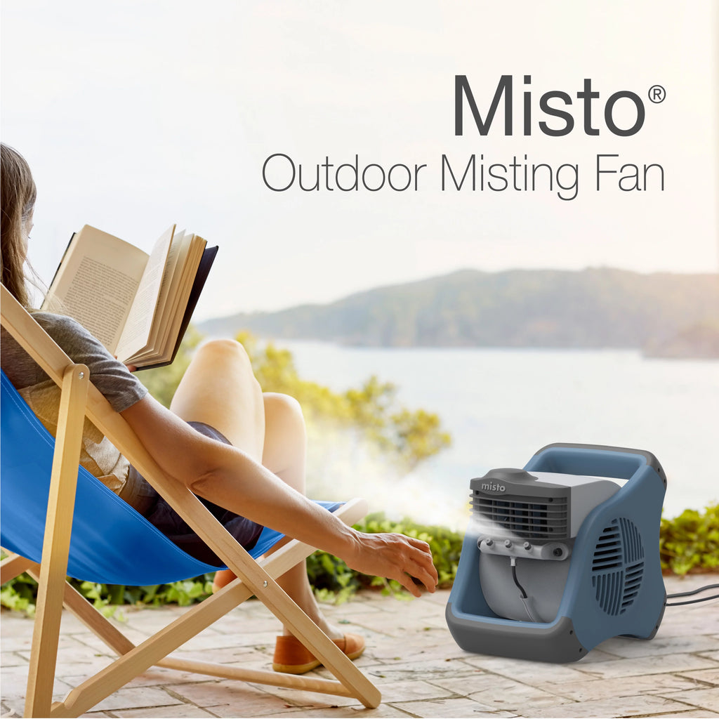 Lasko 15" Pivoting Misto Outdoor Misting Fan with GFCI Cord and 3 Speeds, Black, 7050, New