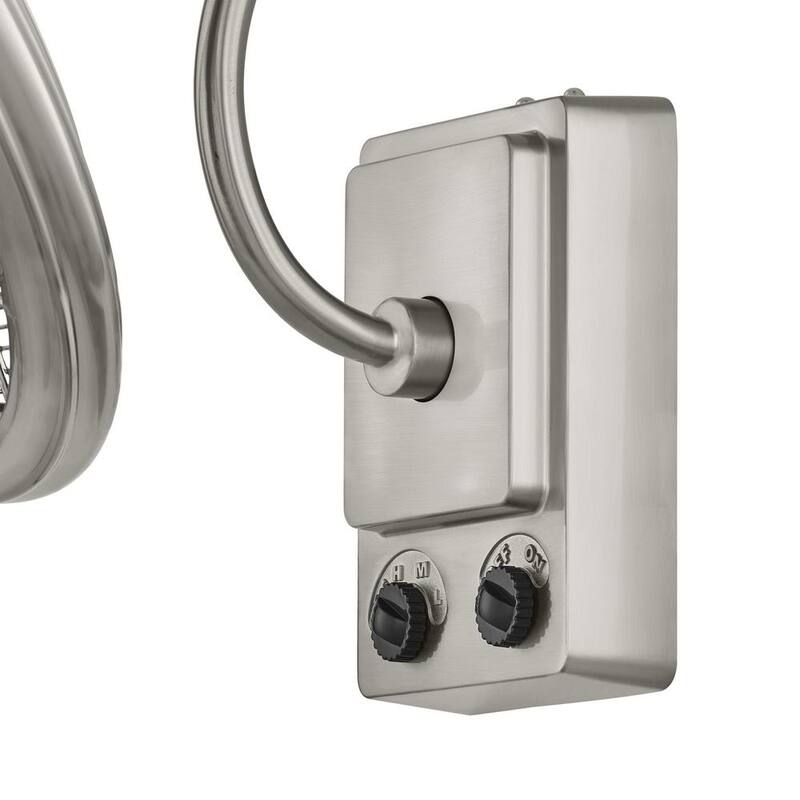 Bentley II 18 in. Indoor/Outdoor Brushed Nickel Oscillating Wall Fan