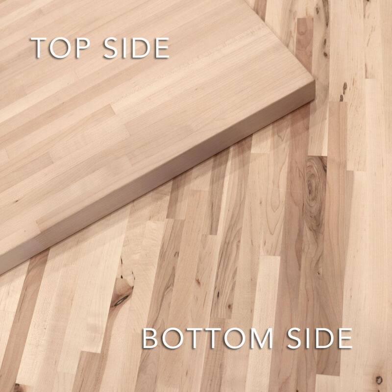 10 ft. L x 25 in. D Unfinished Maple Solid Wood Butcher Block Countertop With Eased Edge