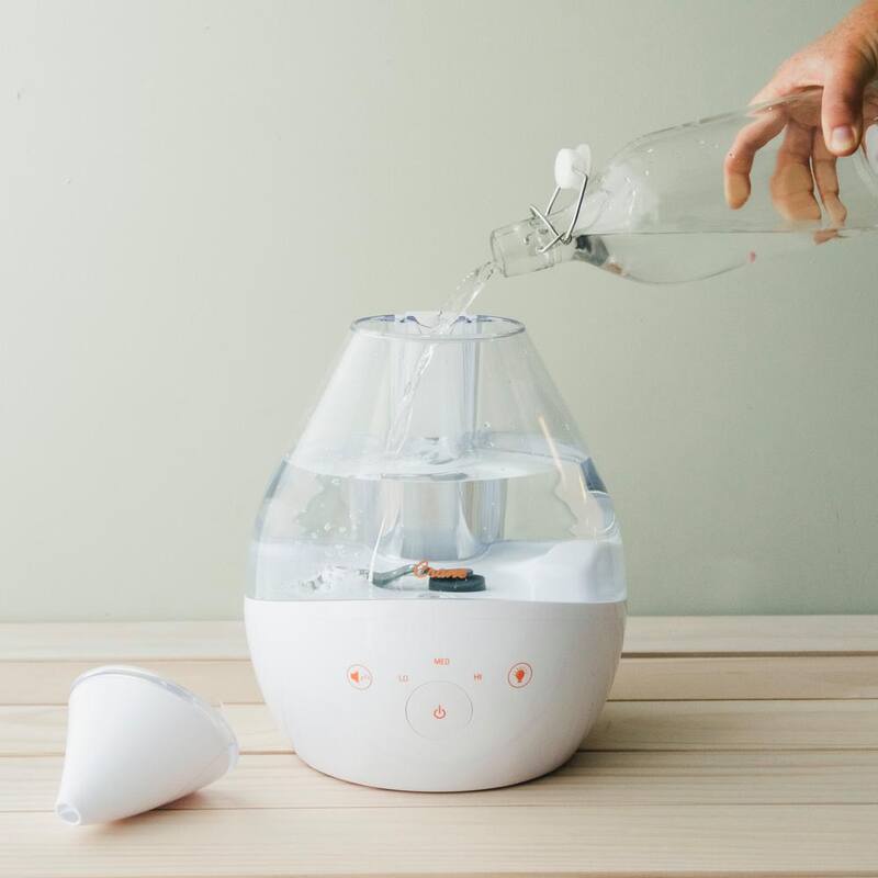 1 Gal. Top Fill Drop Cool Mist Humidifier with Sound Machine for Medium to Large Rooms up to 500 sq. ft. - Clear/White